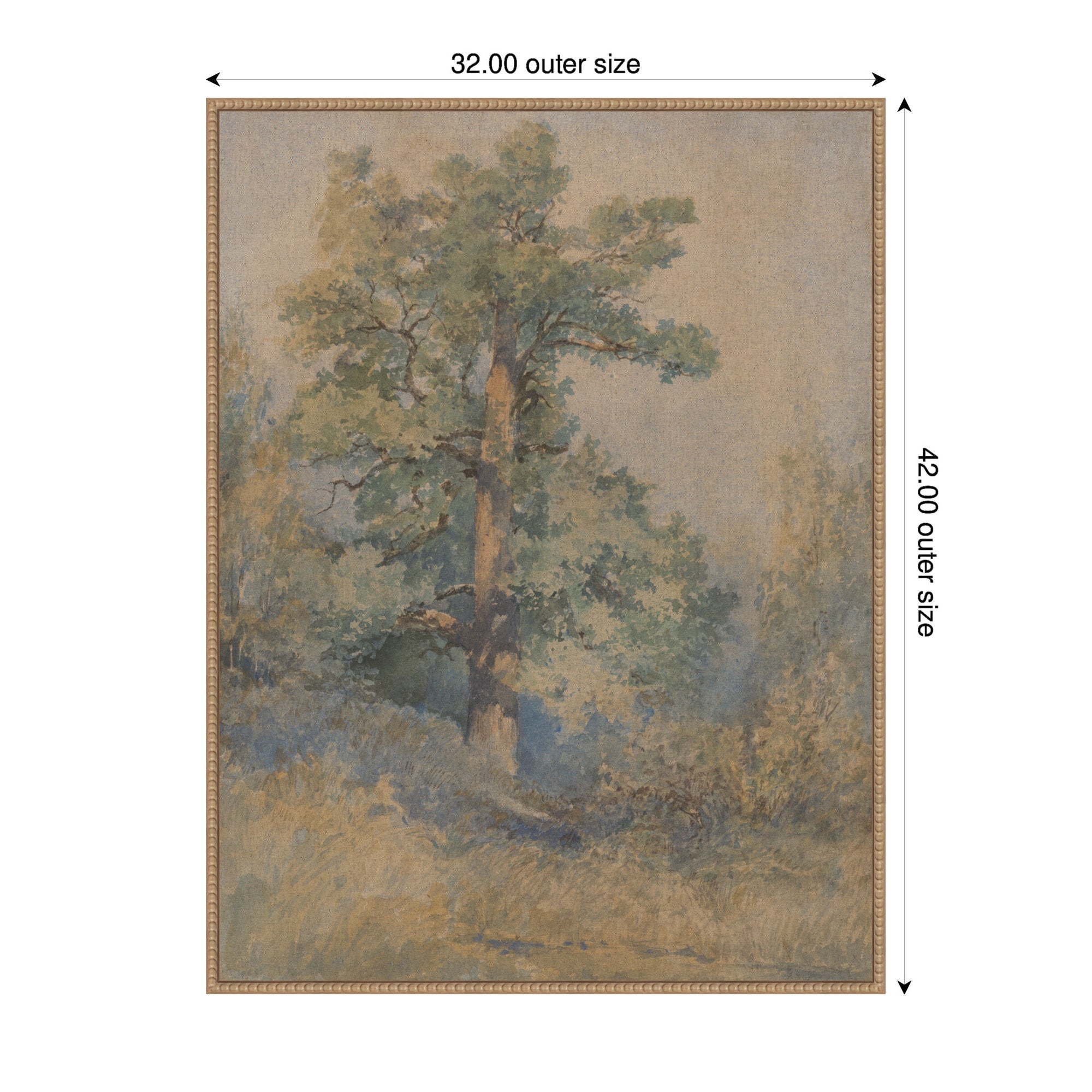 Framed Canvas 32x42 Sylvie Beaded Rustic Natural 2
