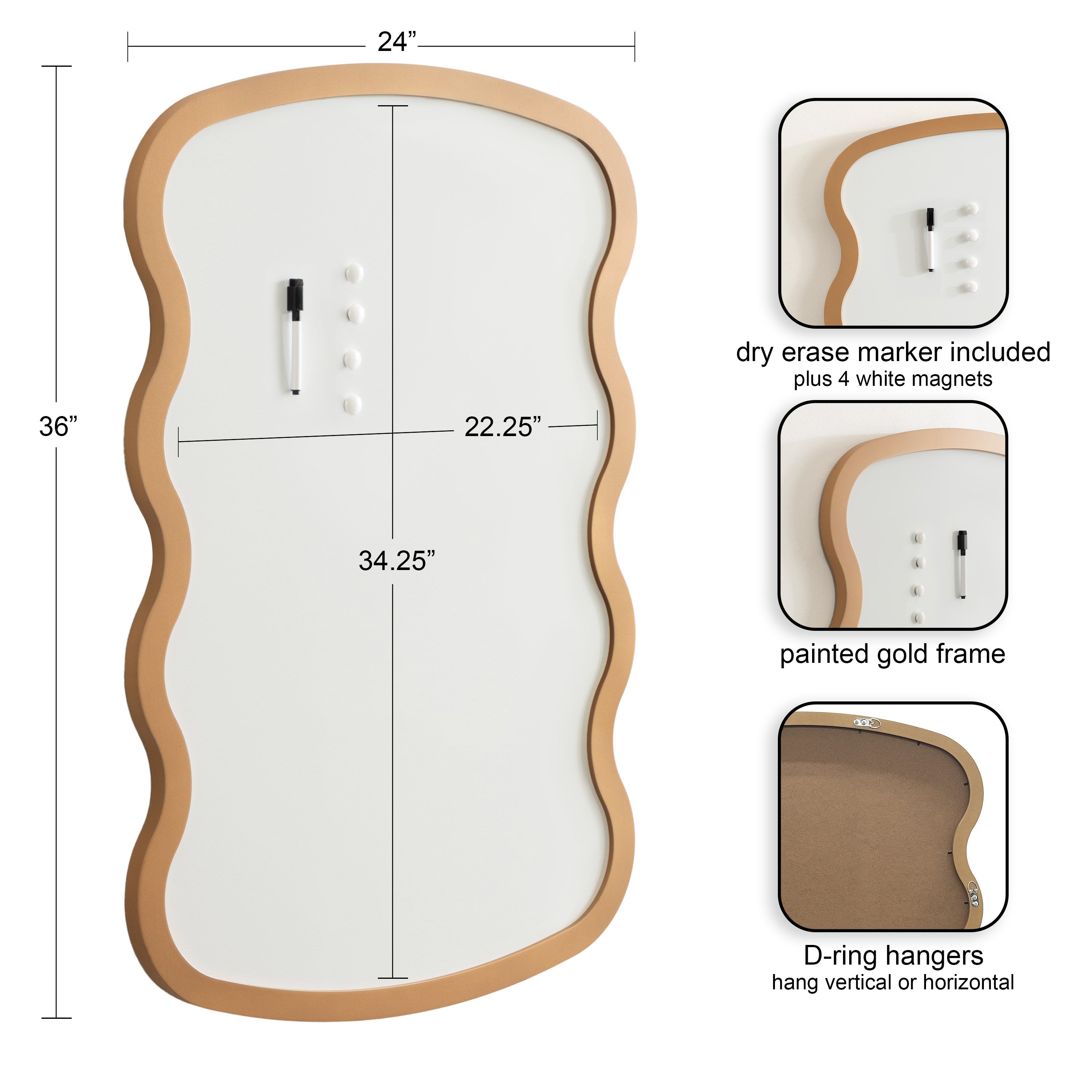 Holbrook Wavy Magnetic Dry Erase Board