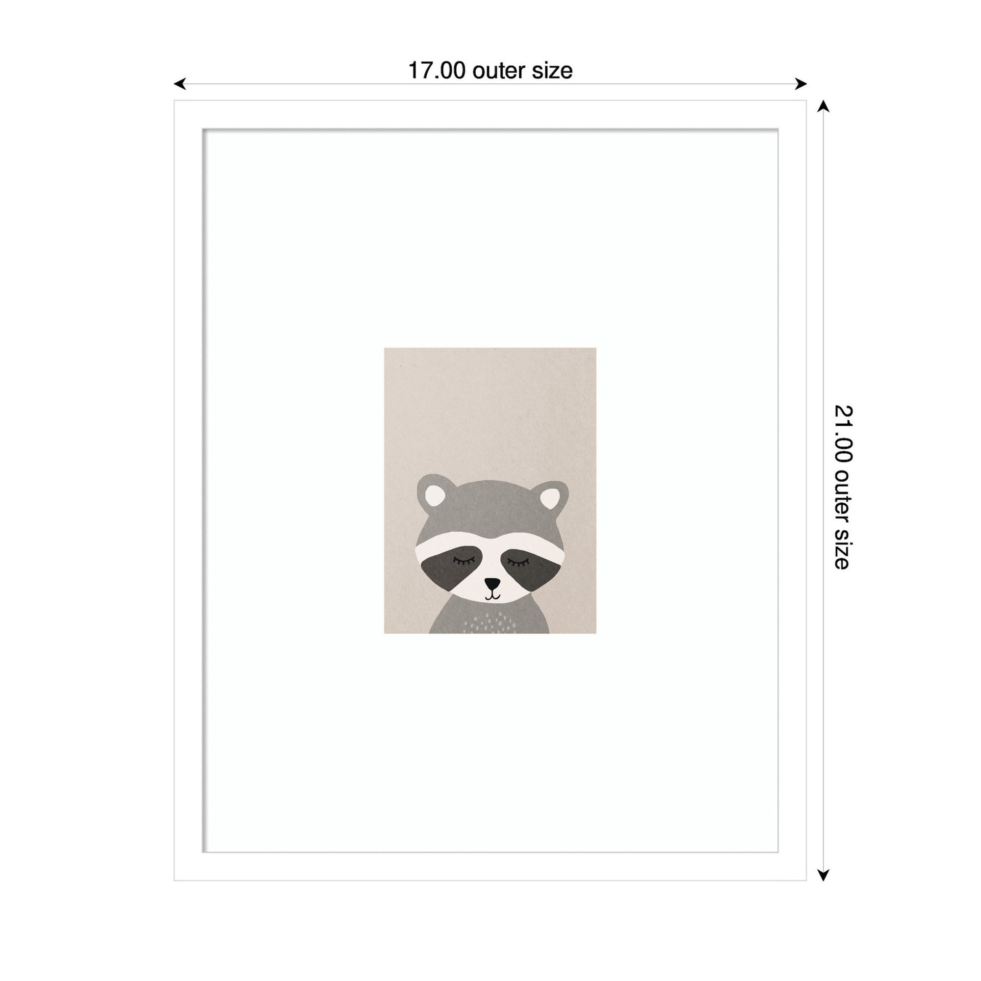 Raccoon by July Art Prints Framed Wall Art Print