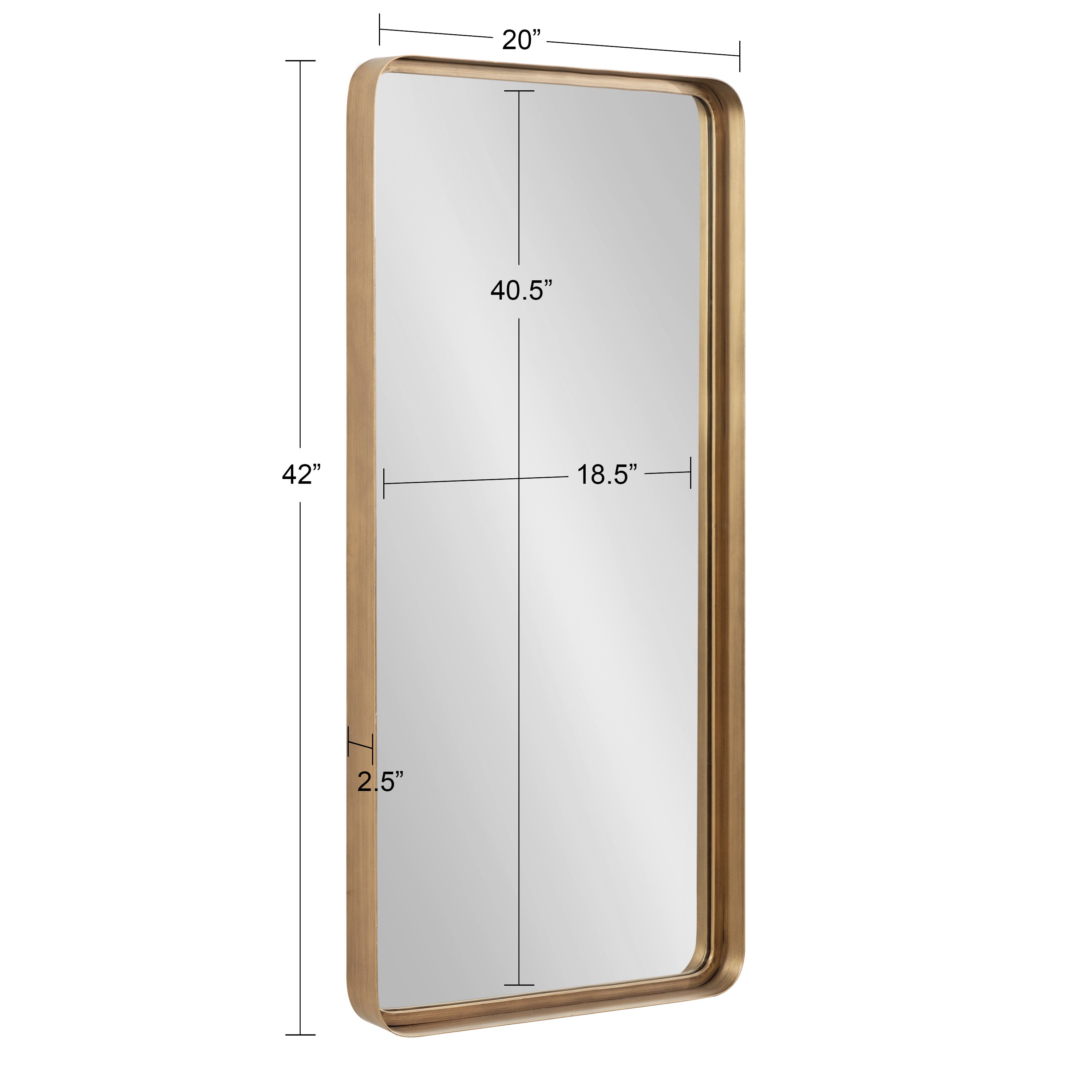Rectangle Mirror 20x42 Gold 5