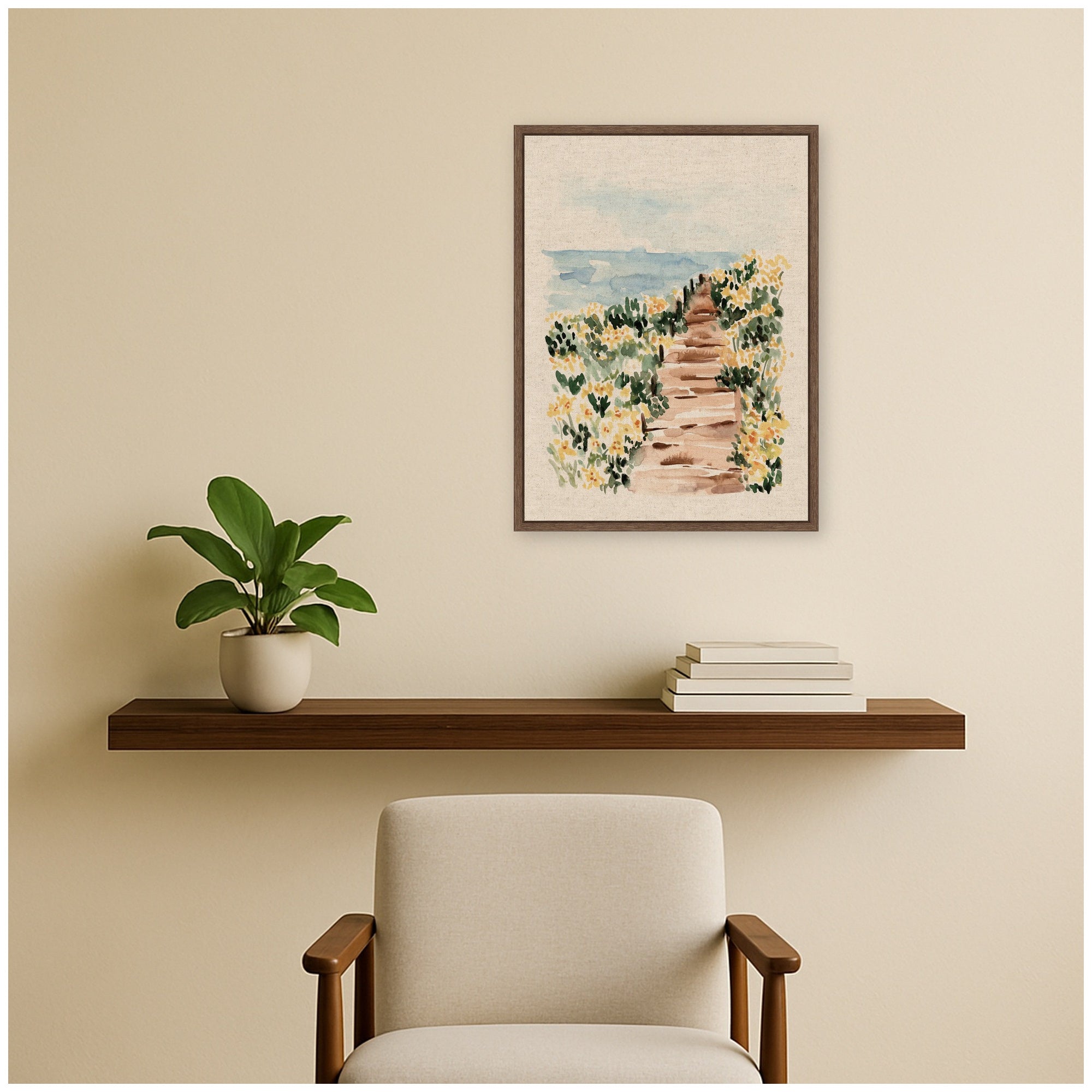 Framed Canvas Sylvie Walnut 18x24 6