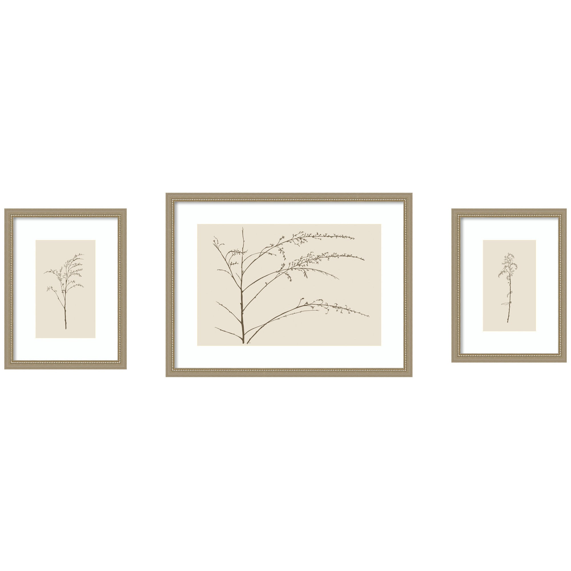 Framed Art Set 3 Piece Set 15x20/24x32 Belmont Distress Silver 1