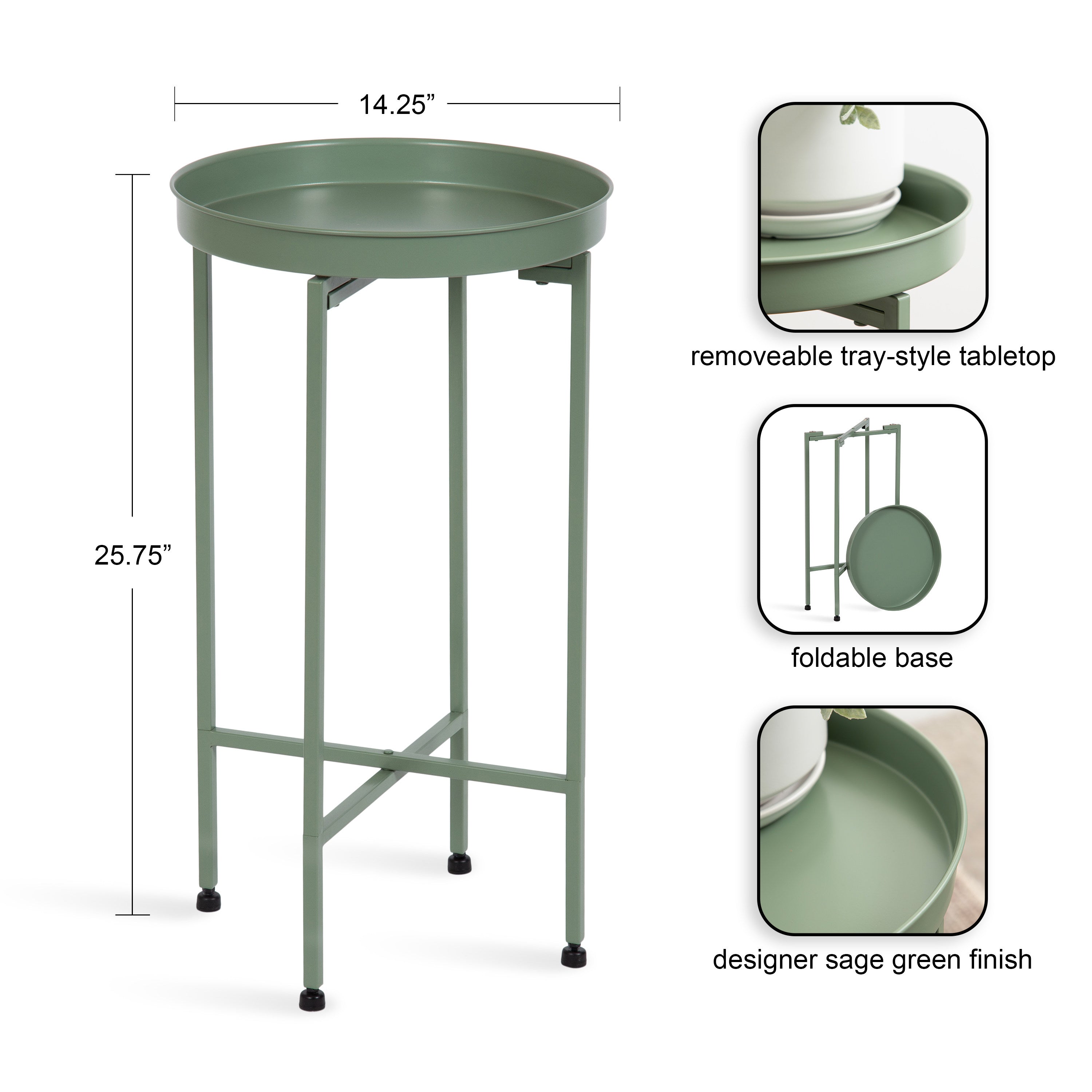Tea Table Green 14x14x26 2