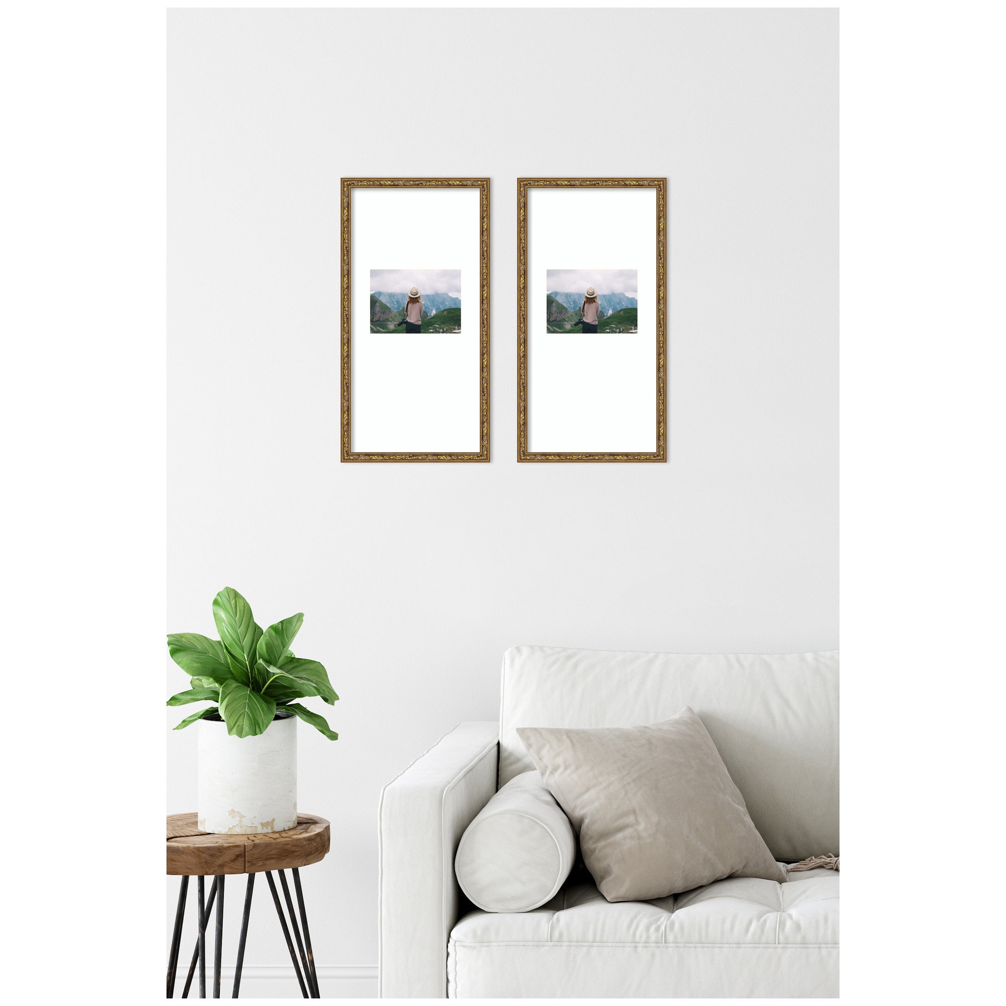 Wall Frame Belvedere Bronze 11x20 matted to 5x7 6