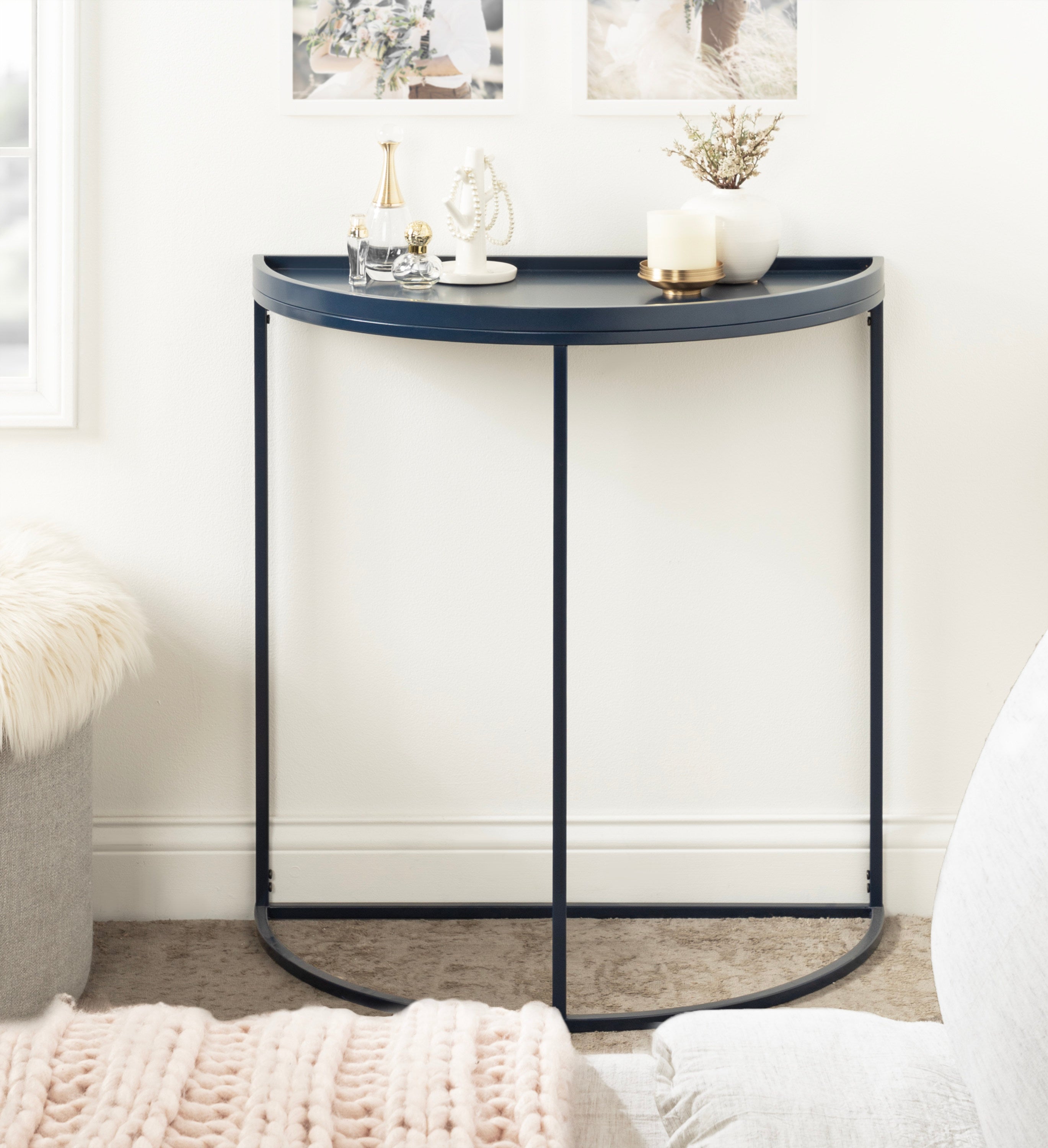 Console Table Navy Blue 28x14x30 7