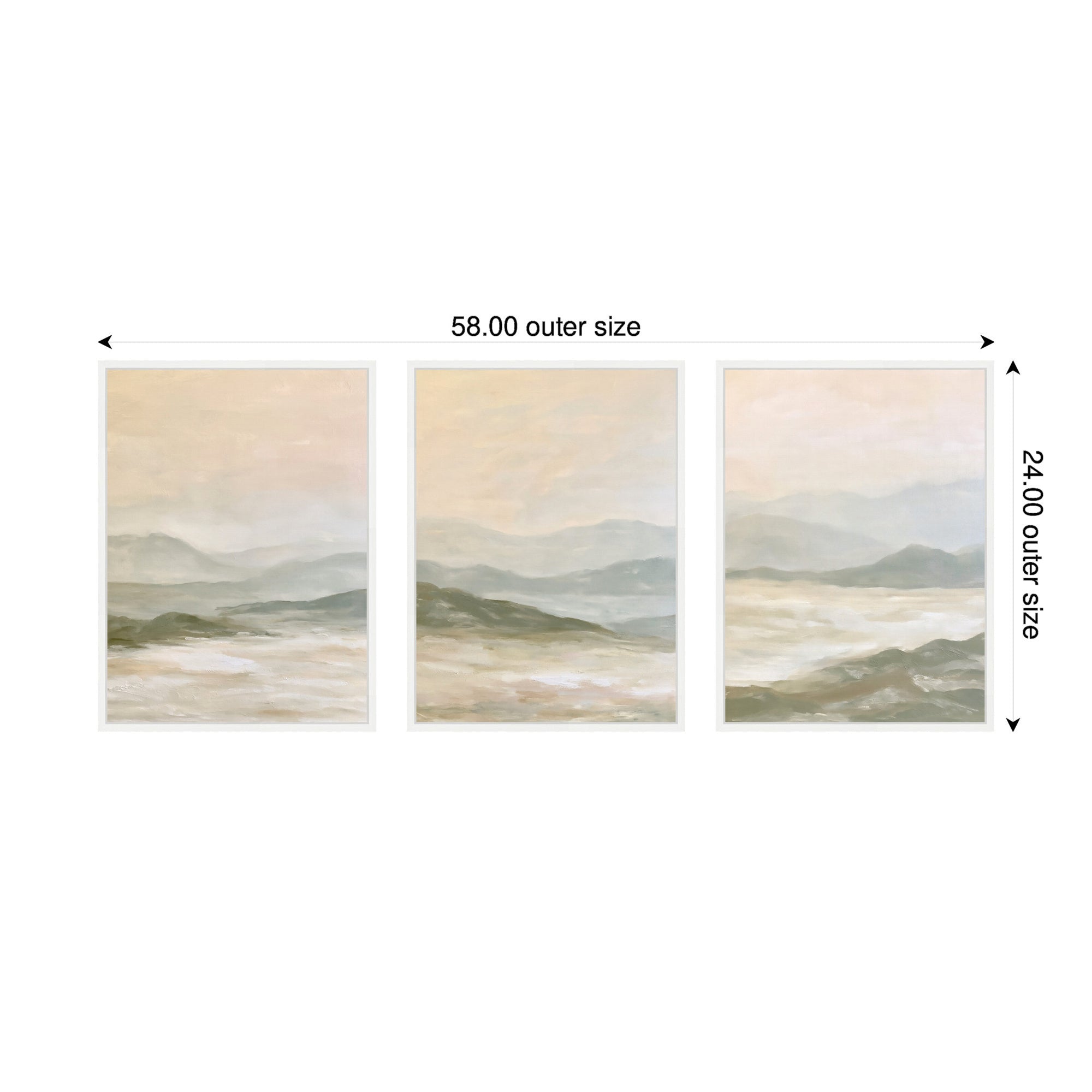Framed Canvas Sylvie White 3 Piece Set 18x24 2