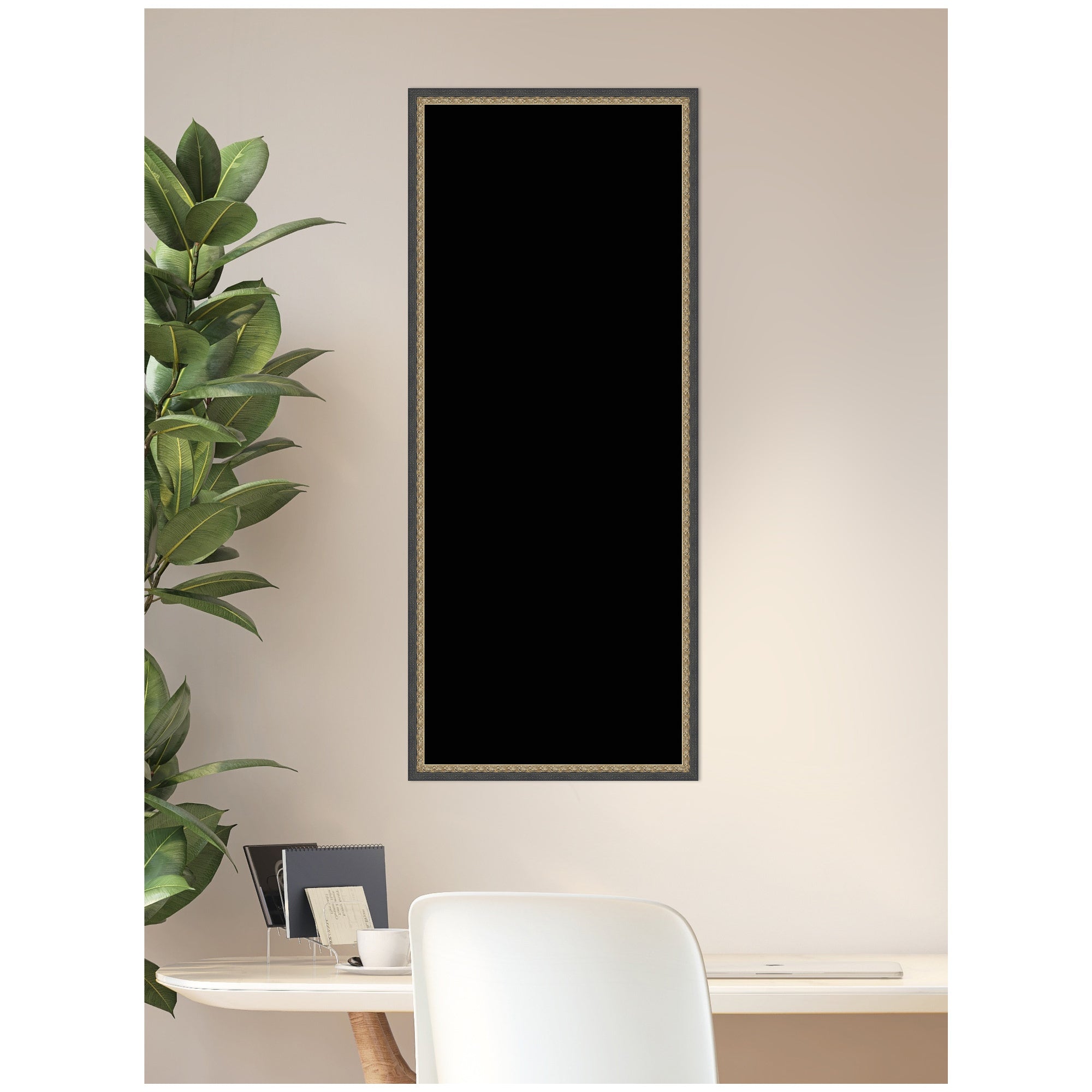 Framed Fabric Pinboard Black Wall Organization