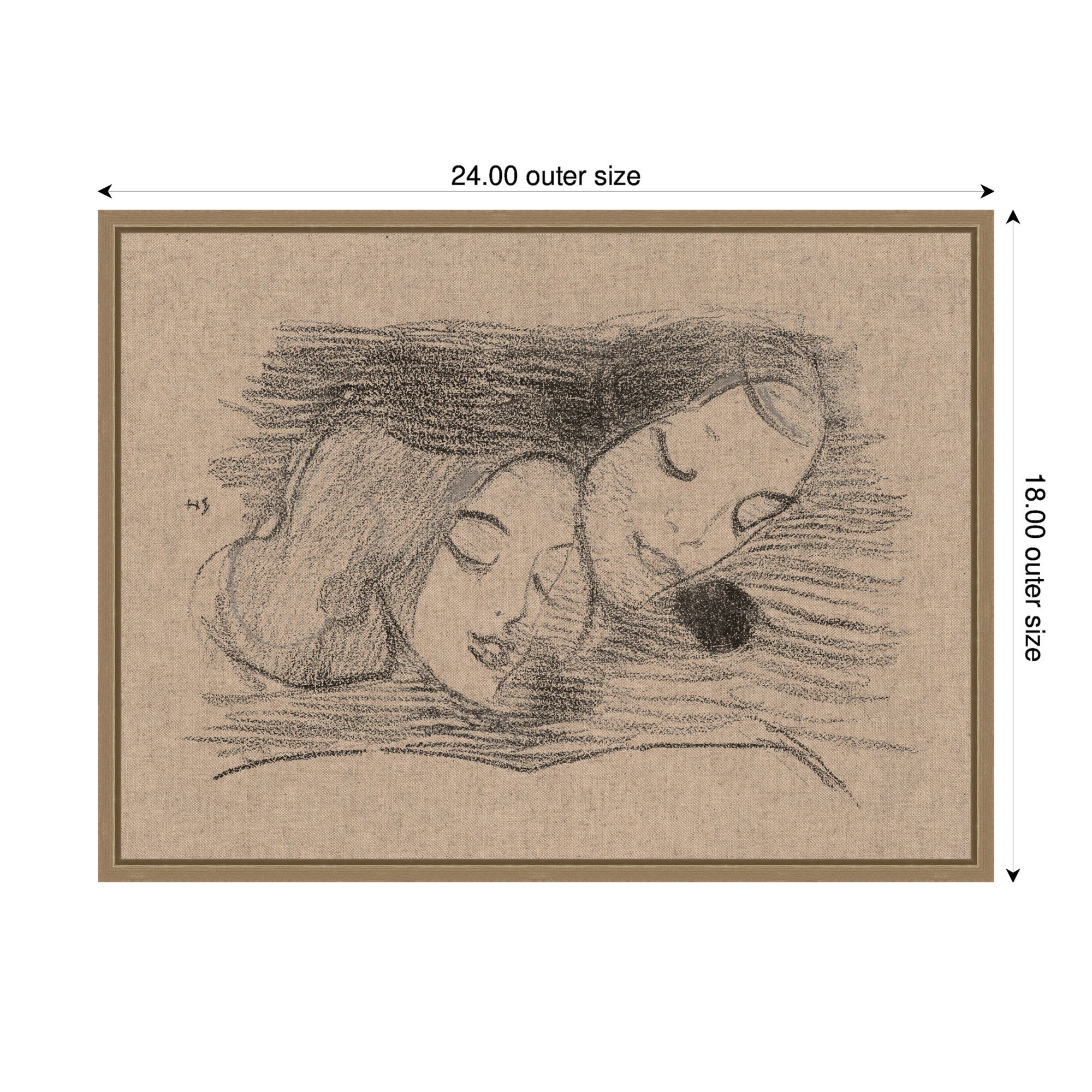 Framed Canvas 24x18 Sylvie Dark Gold 2
