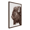 Sylvie Bison Profile Woven Neutral Linen Framed Canvas by Amy Peterson Art Studio