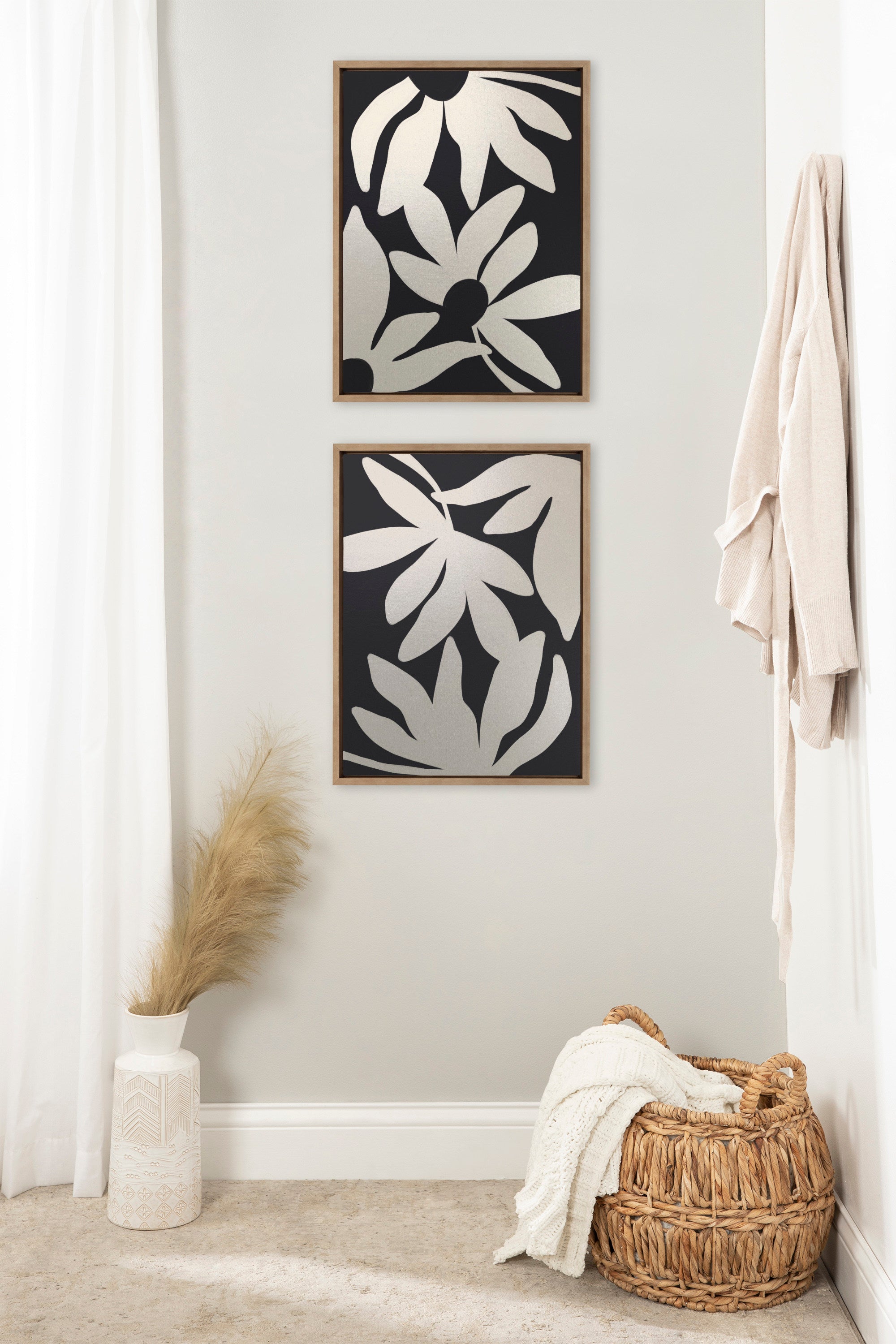 Sylvie Minimal Blooms 1 and 2 Framed Canvas by Alicia Bock