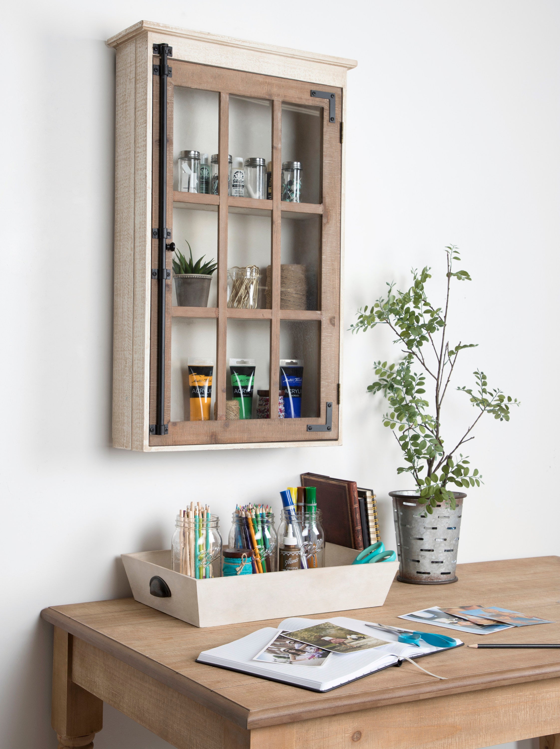 Hutchins Decorative One Door Wood Wall Cabinet