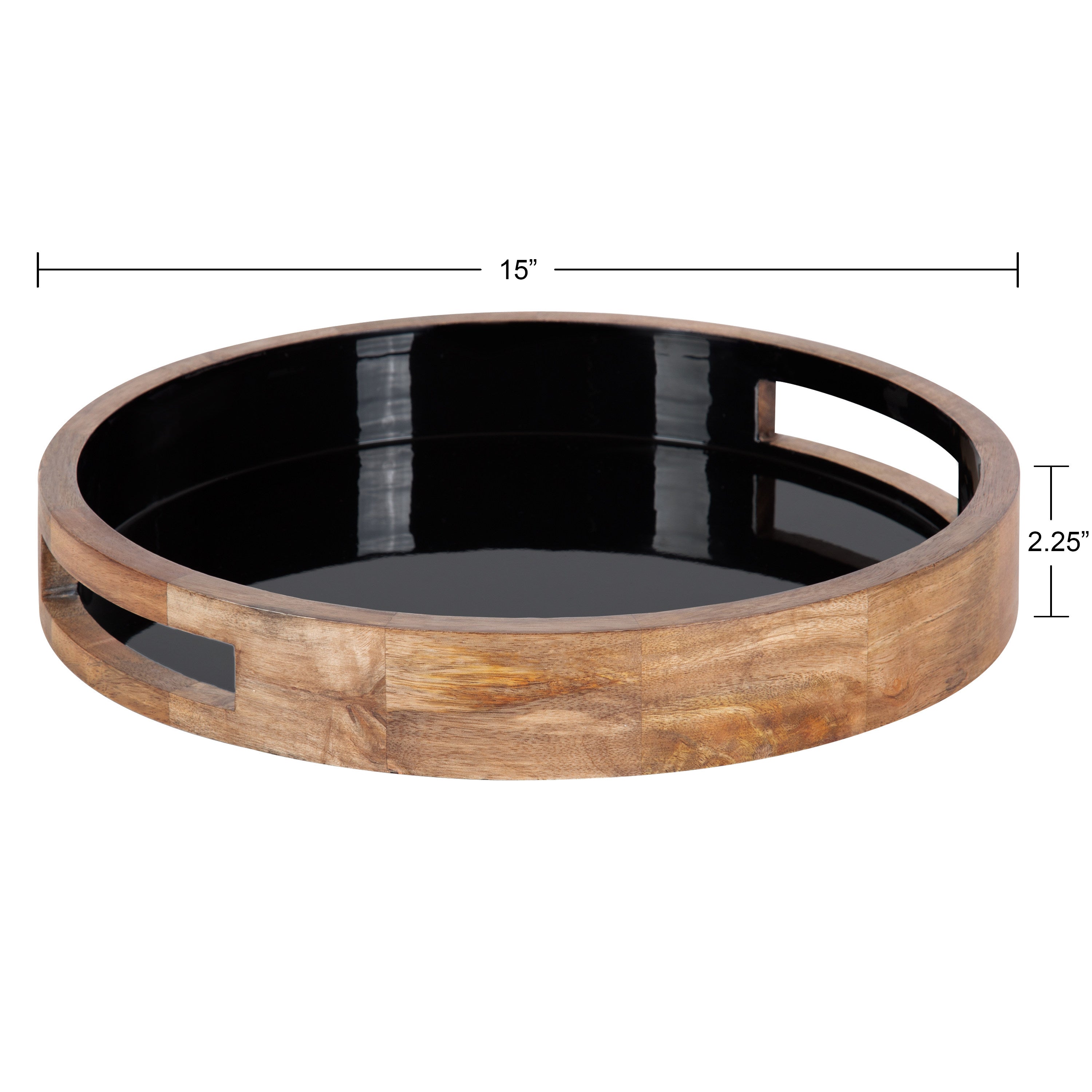 Ehrens Round Decorative Wood Tray