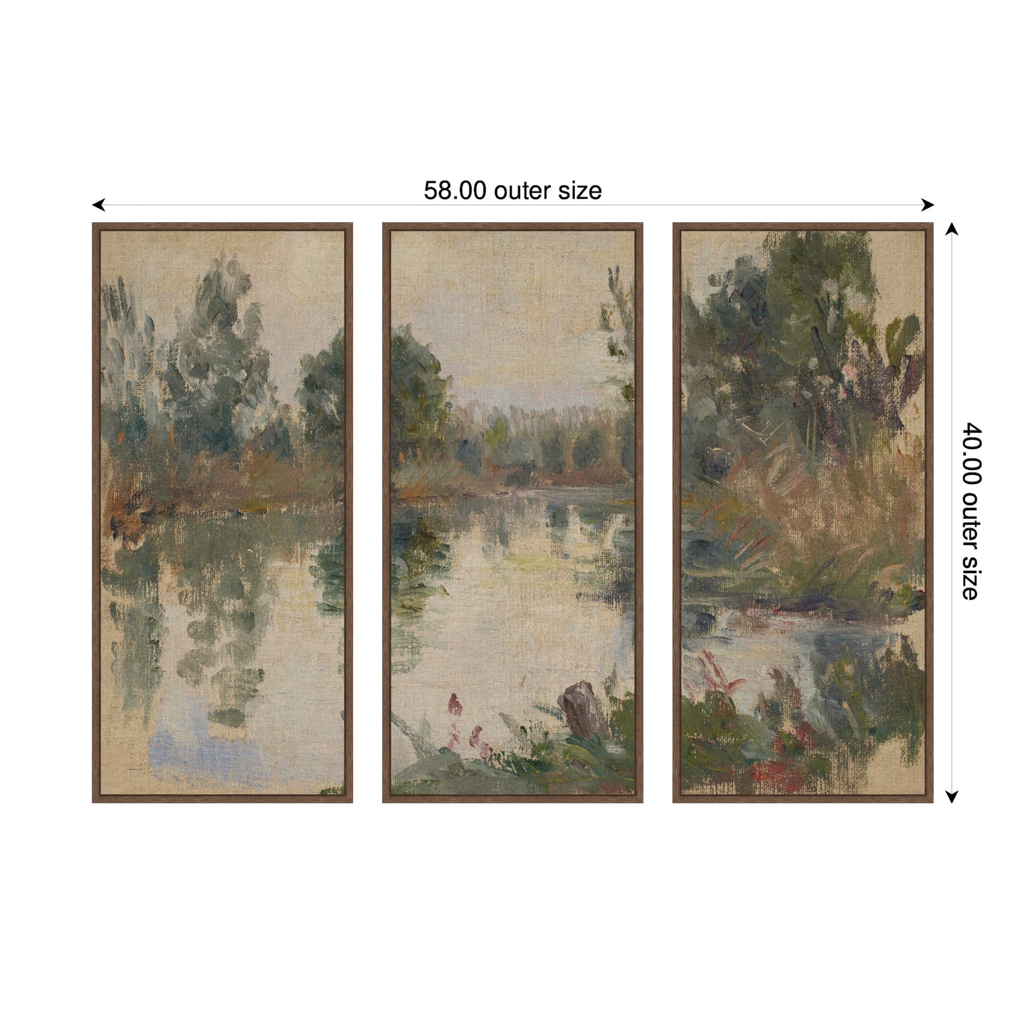 Art Set Sylvie Walnut 3 Piece Set 18x40 2