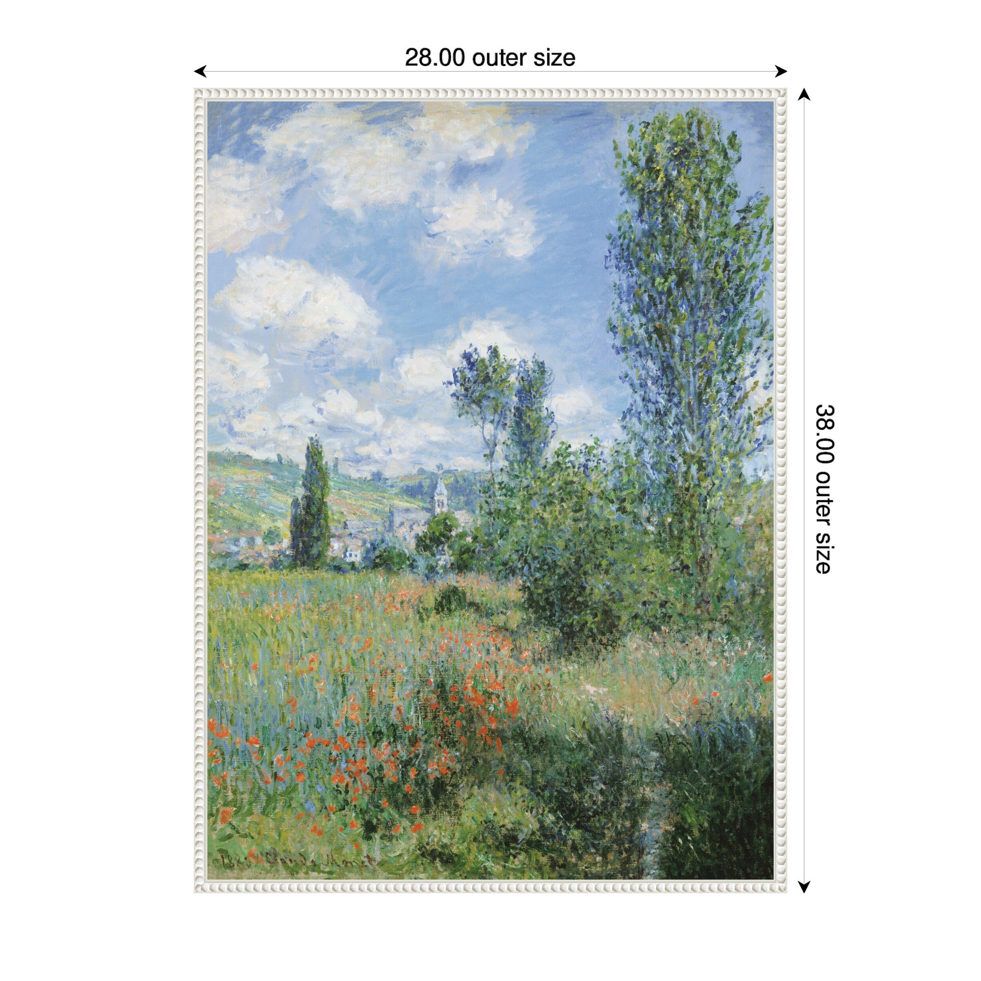 Framed Canvas 28x38 Sylvie Beaded White 2