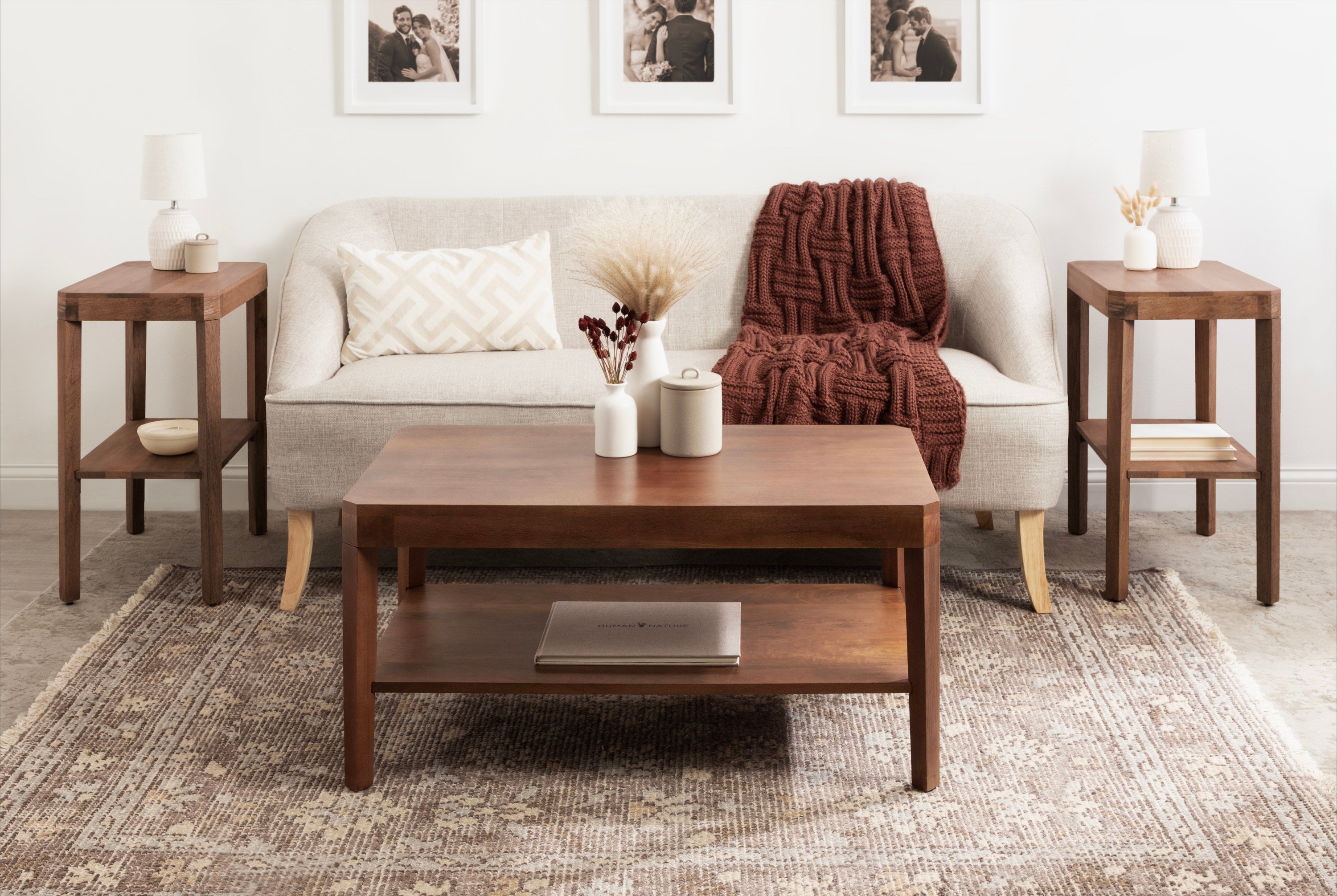 Coffee Table Walnut Brown 36x20x18 7