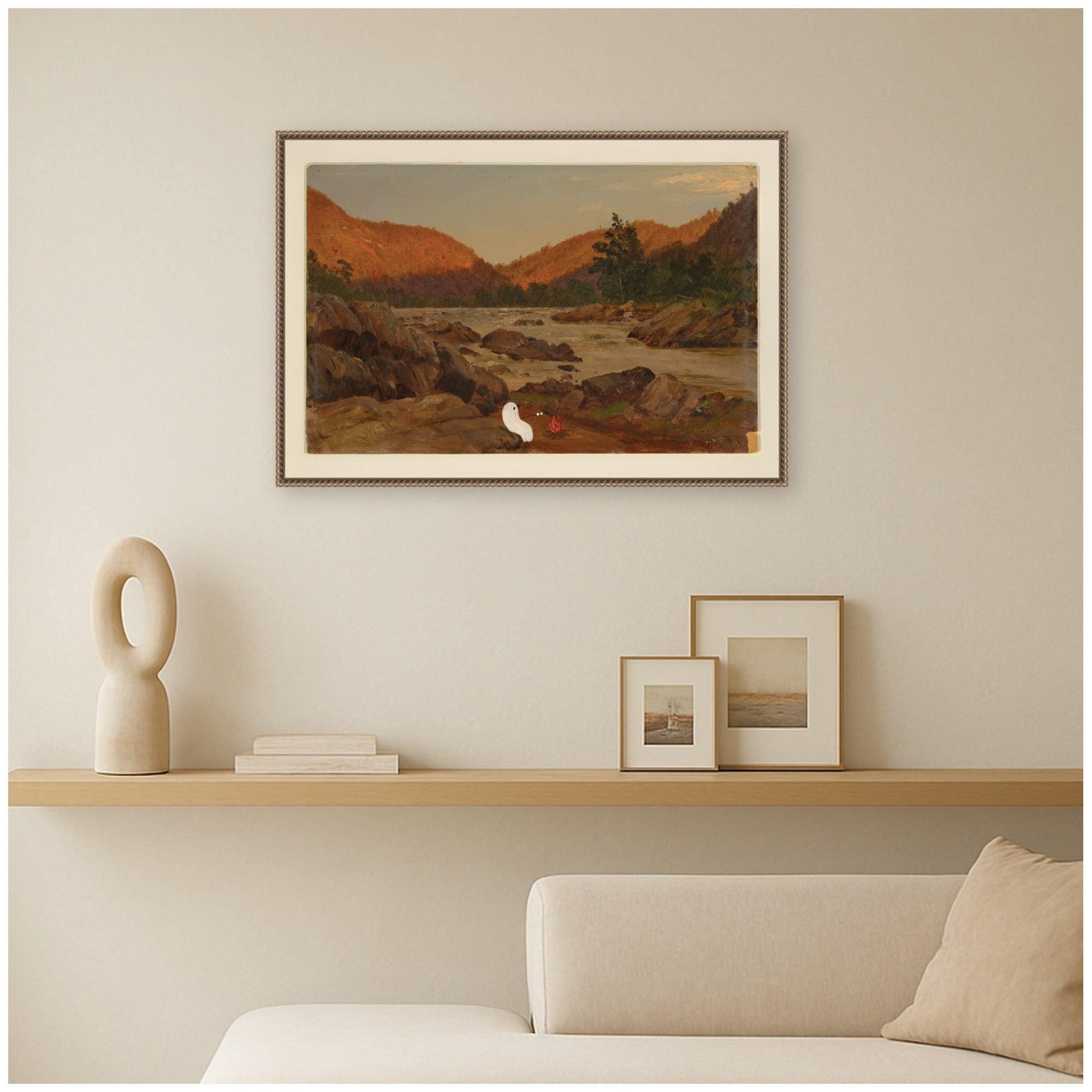 Framed Canvas 33x23 Sylvie Beaded Dark Gold 6