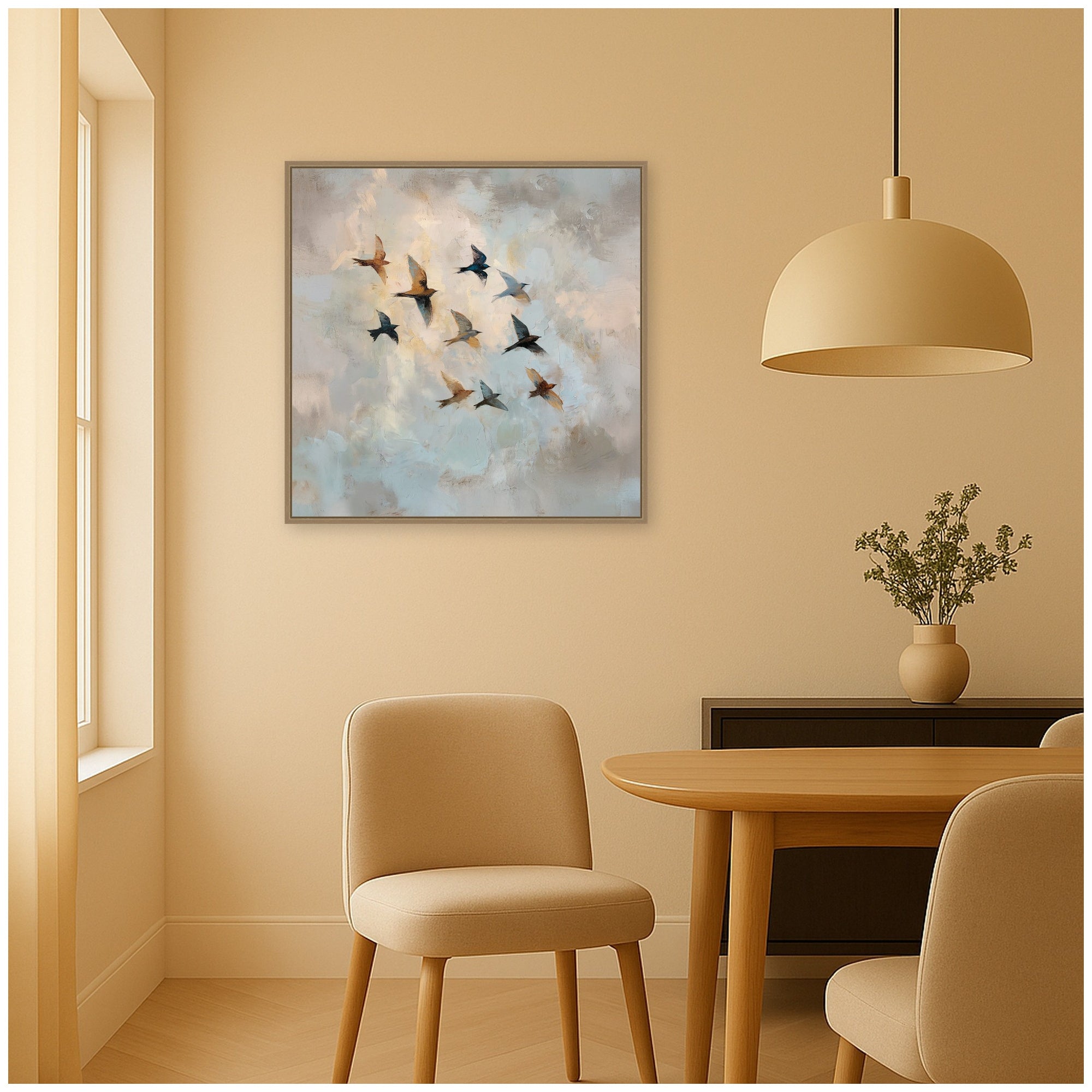 Framed Canvas 30x30 Sylvie Dark Gold 6