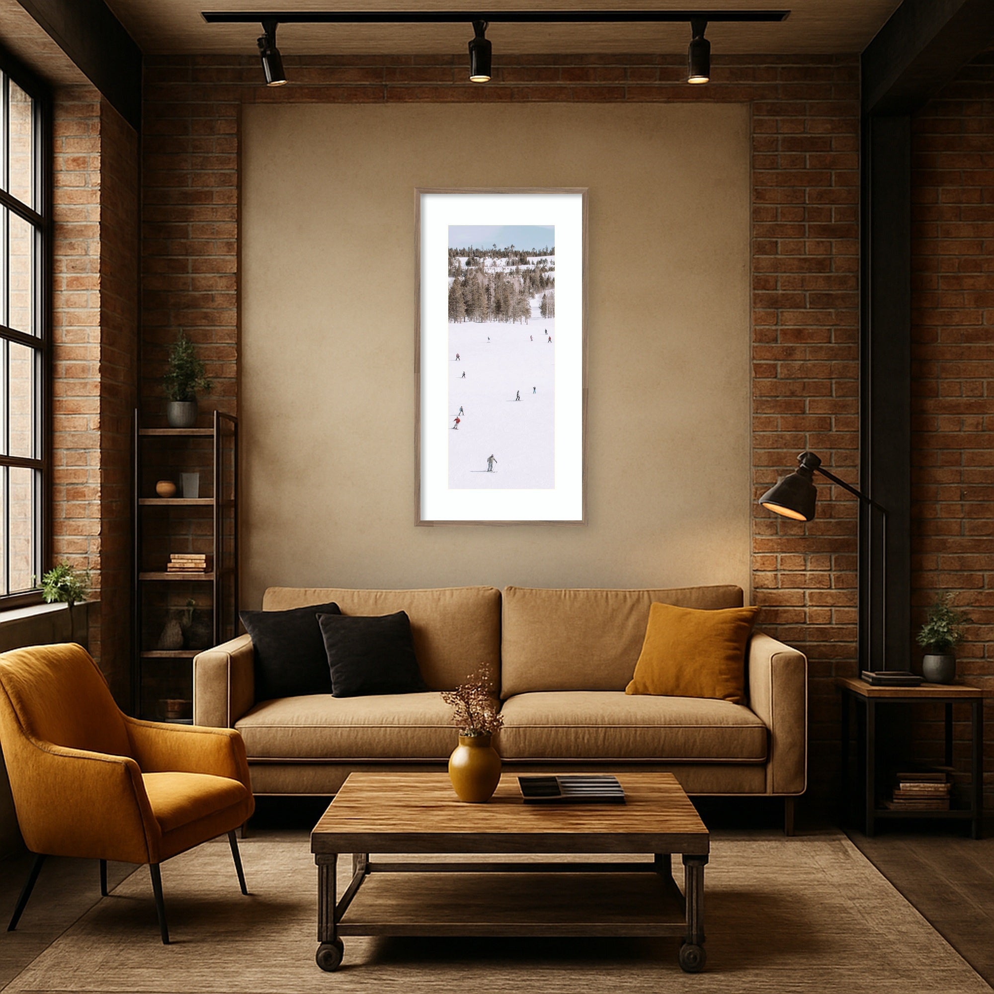 Framed Art Svelte Walnut 21x41 5