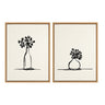 Sylvie Still Life Sketched Botanical Flower Vase Framed Canvas Set by The Creative Bunch Studio