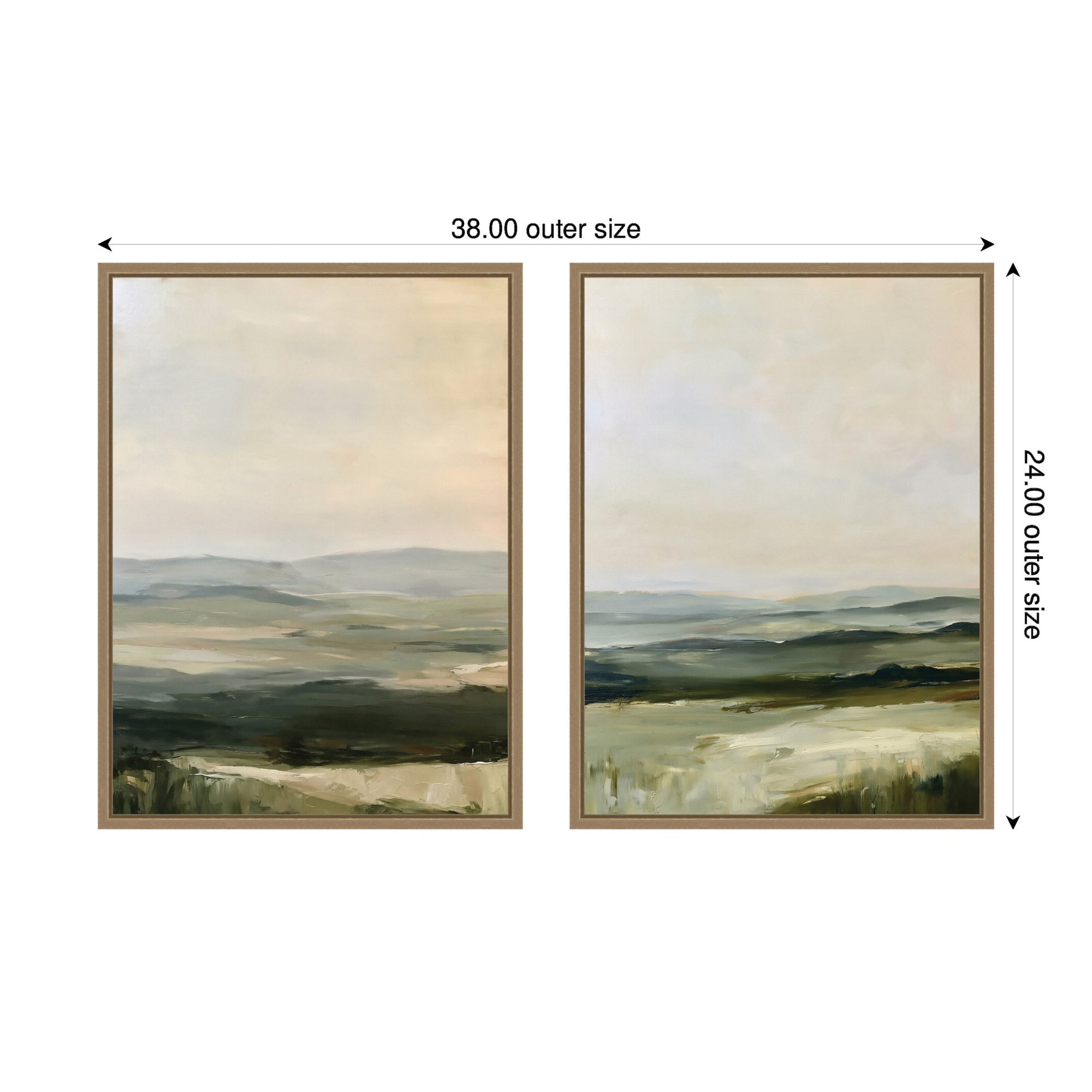 Framed Canvas Sylvie Dark Gold 2 Piece Set 18x24 2