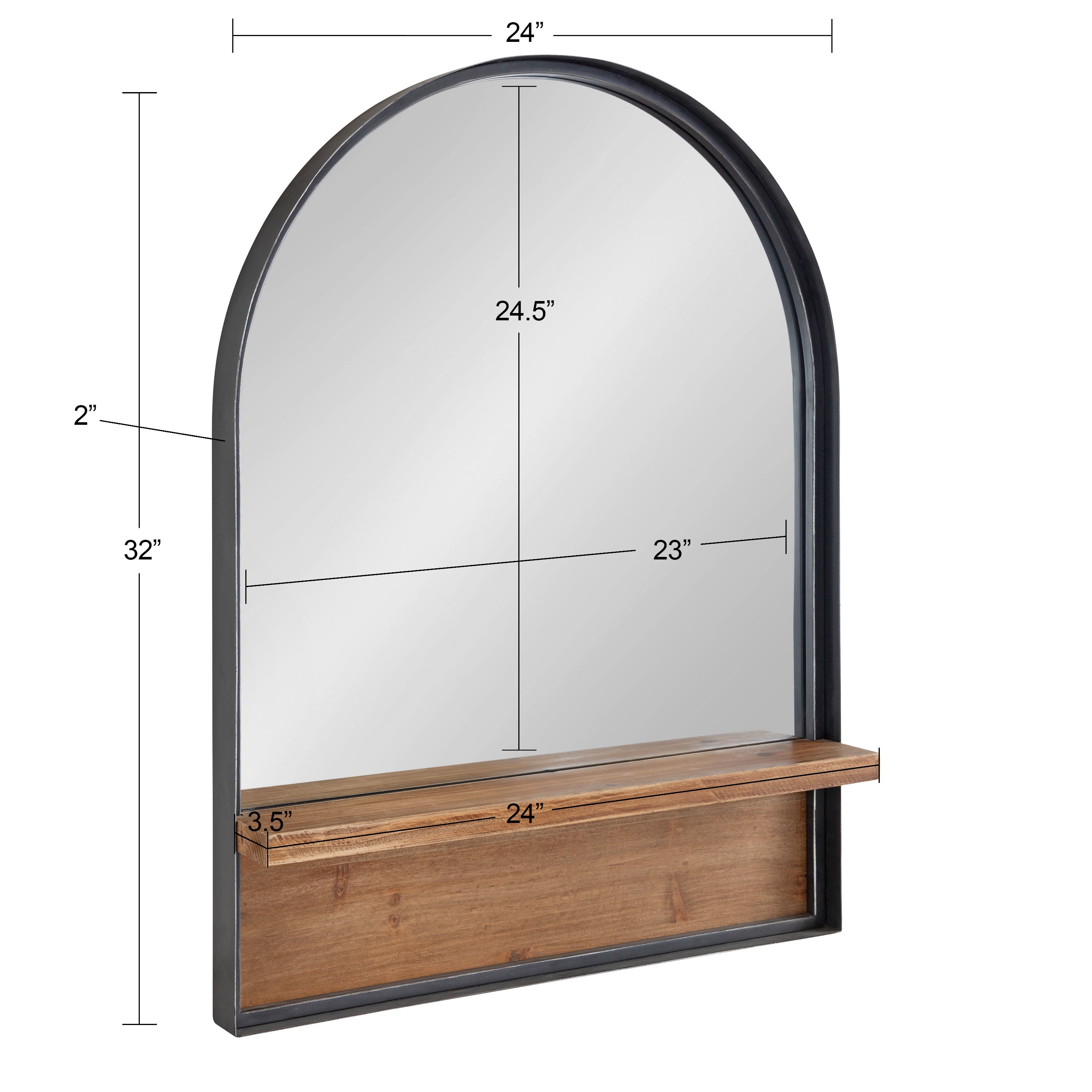 Owing Framed Arch Mirror with Shelf