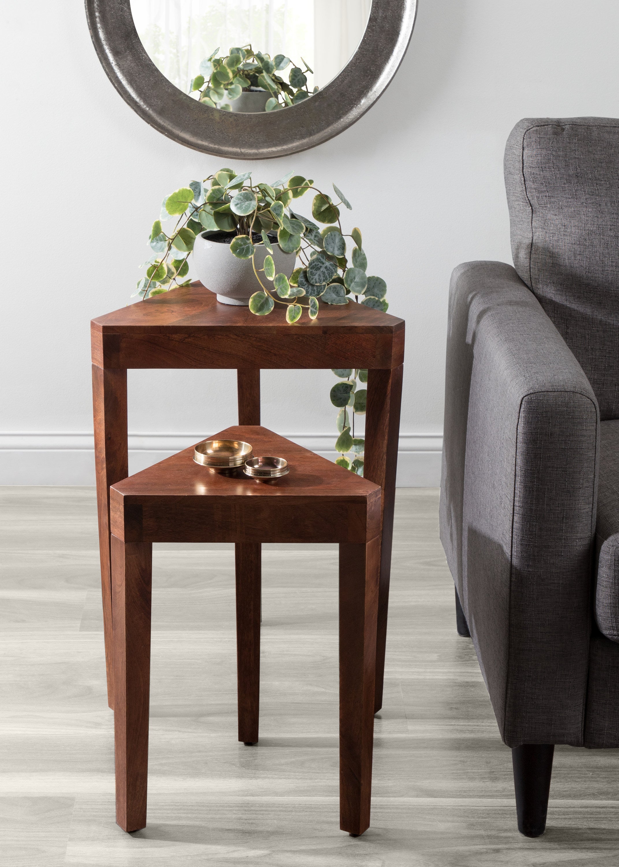 Nesting Table Walnut Brown 2 Piece 8