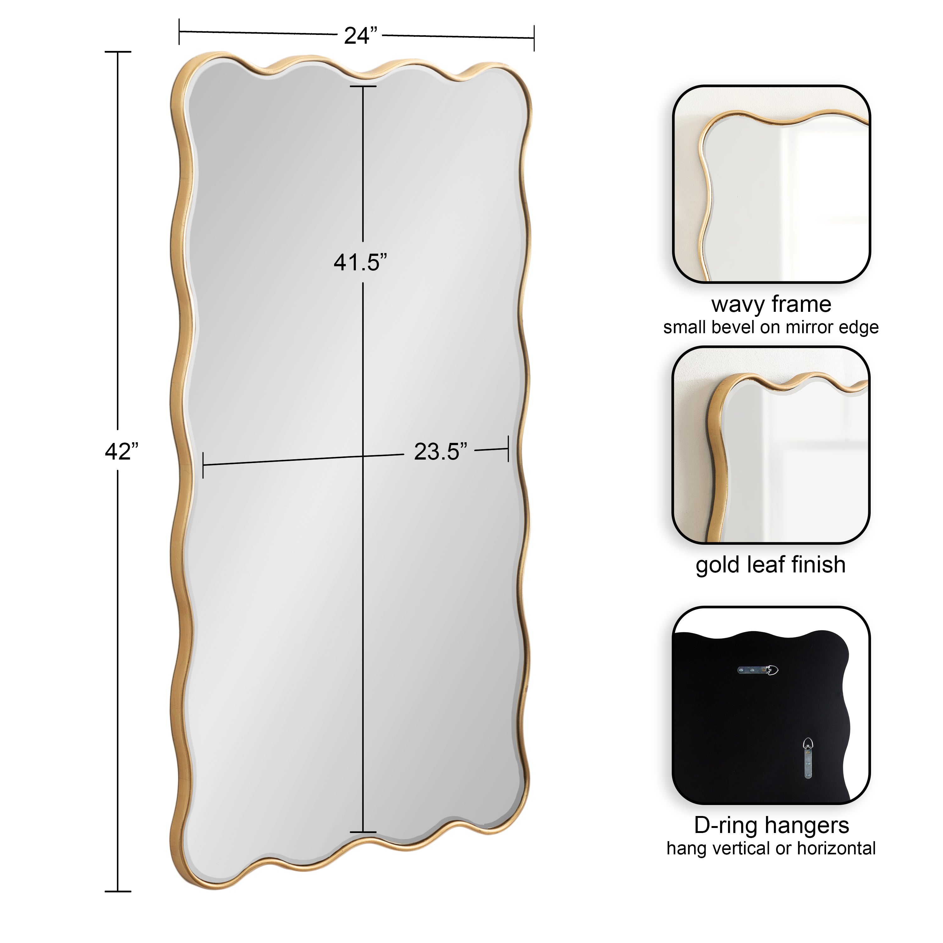 Viona Rectangle Scalloped Mirror