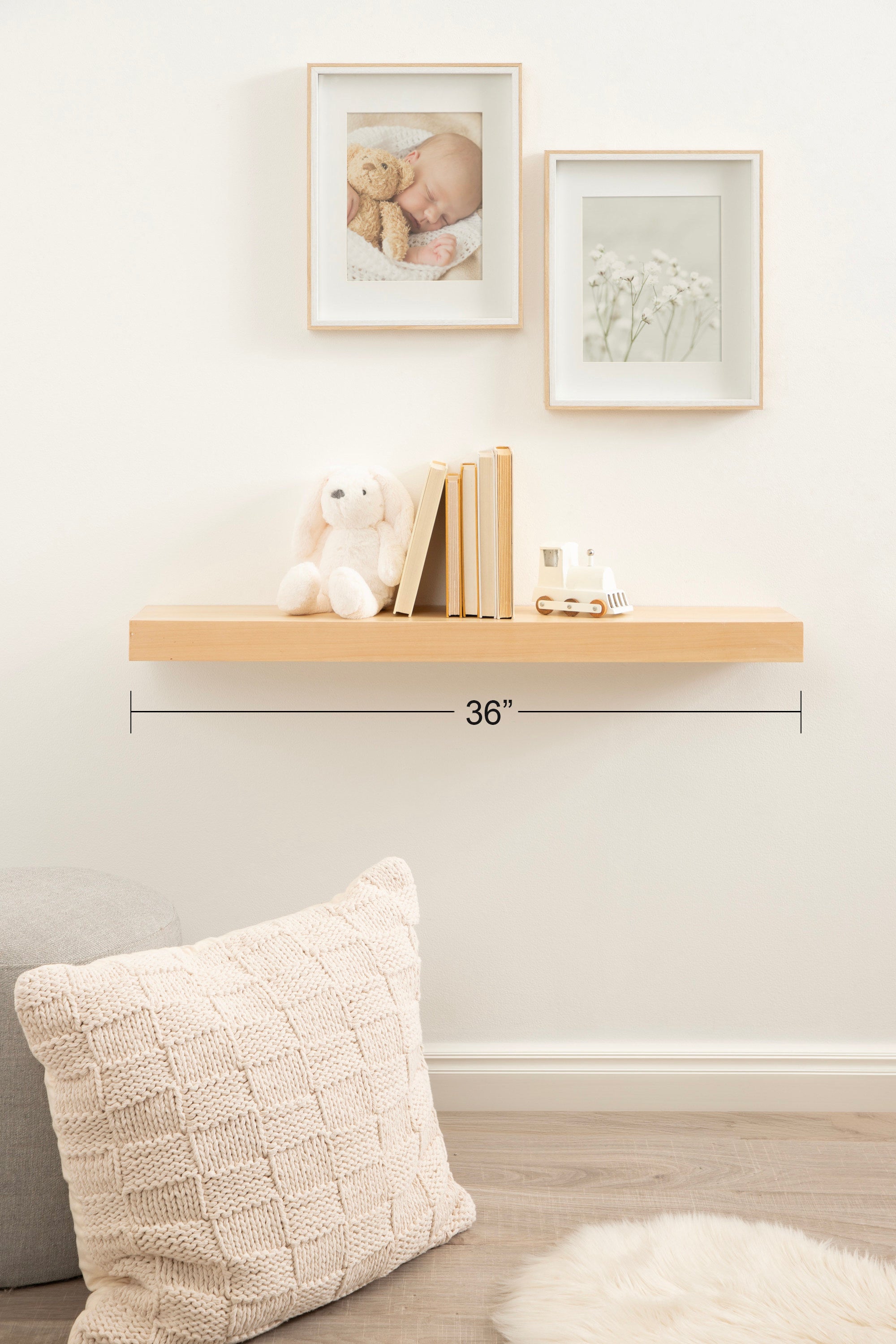 Floating Shelf 1 Piece 36 Inch Natural 7