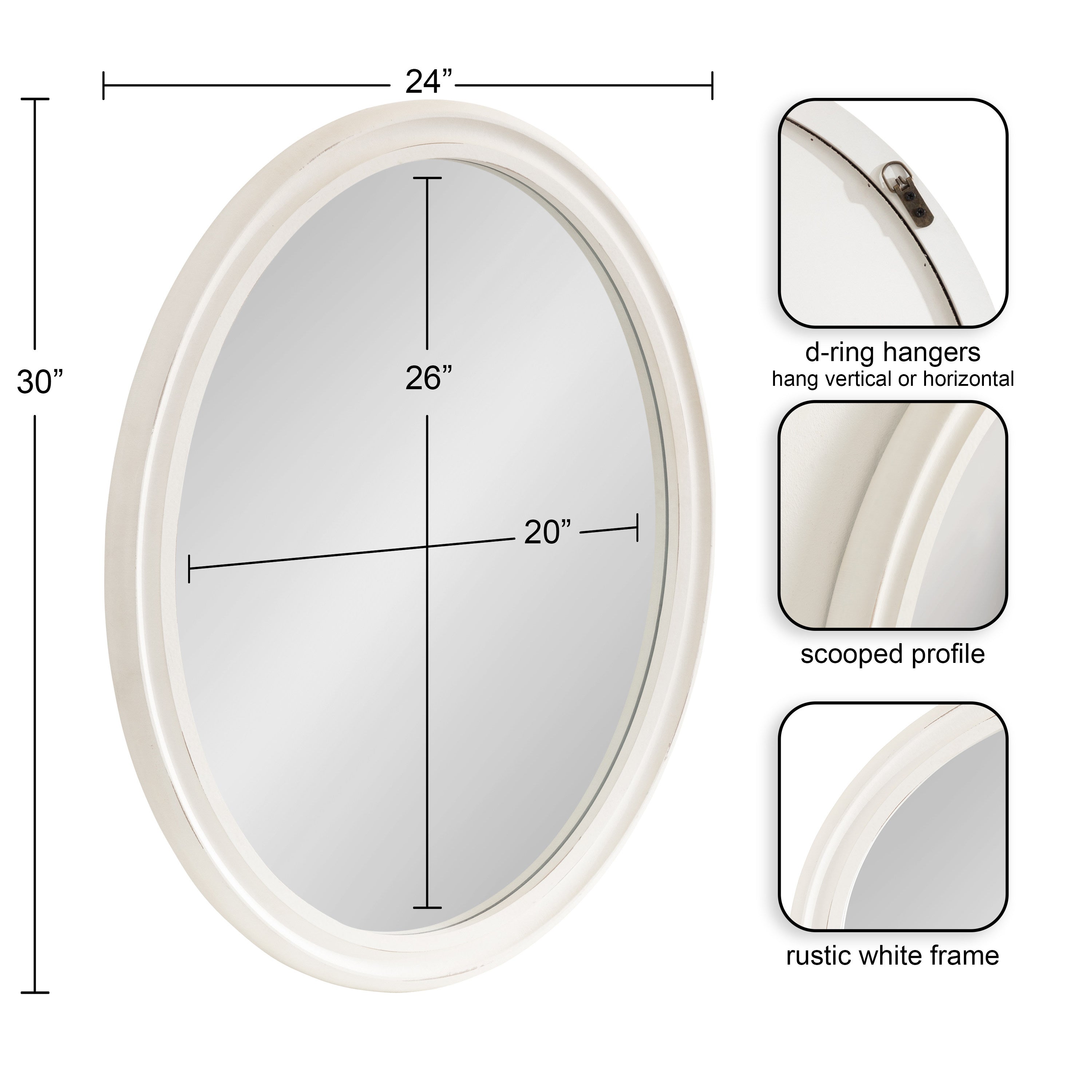 Oval White 24x30 5