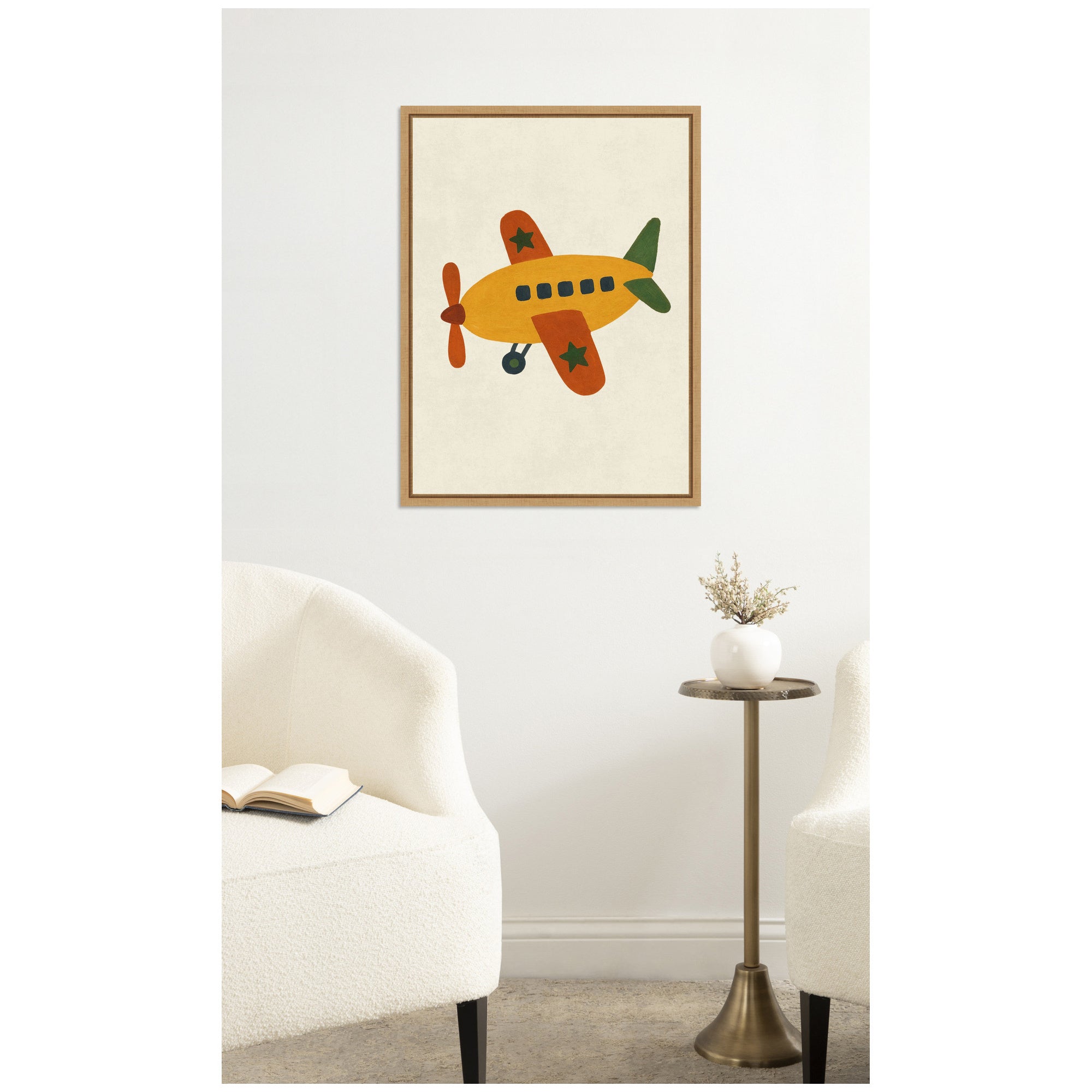 Kids Plane by Laura Moss Framed Canvas Wall Art Print