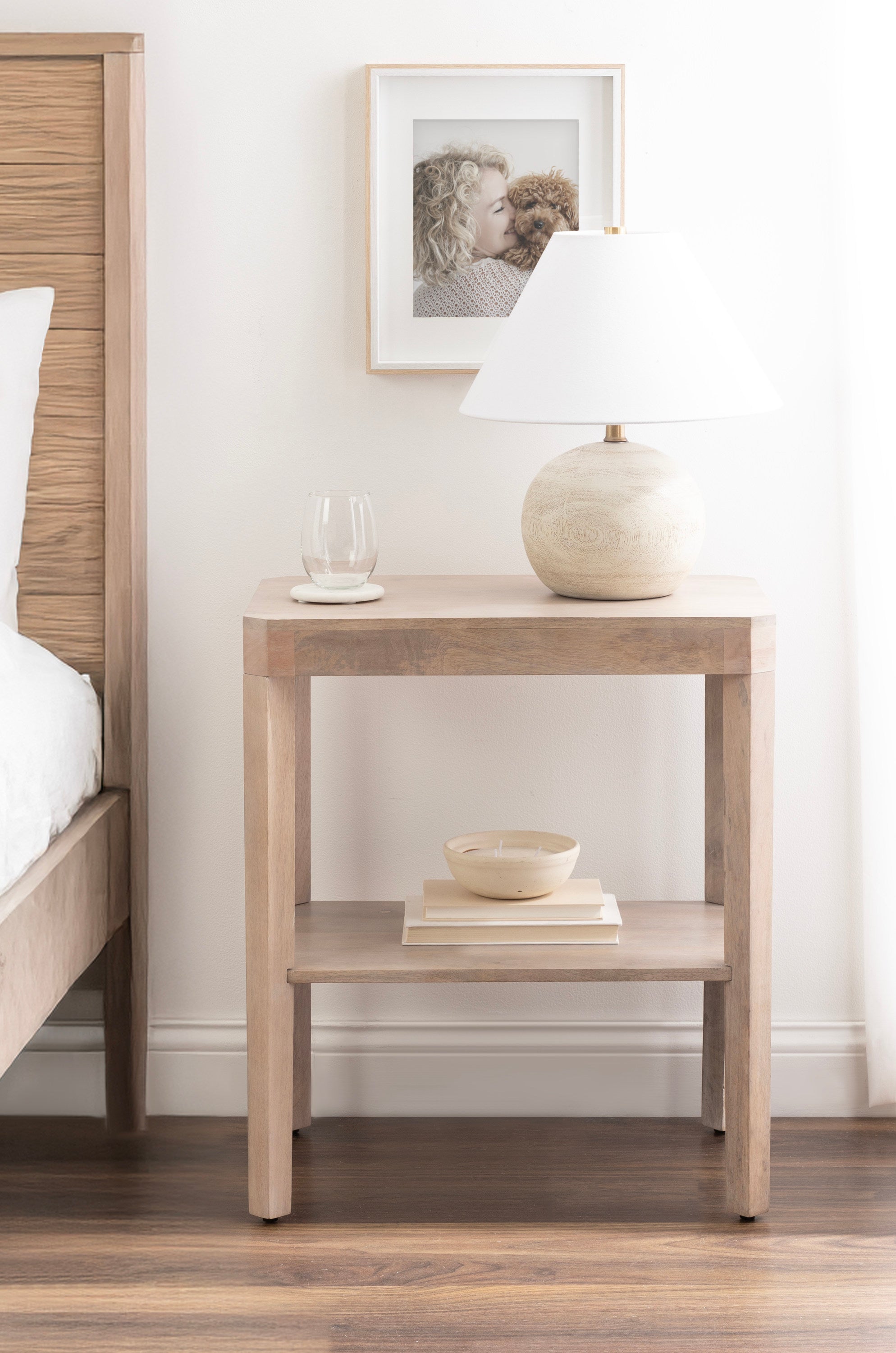 Side Table Natural Beige 22x14x26 6