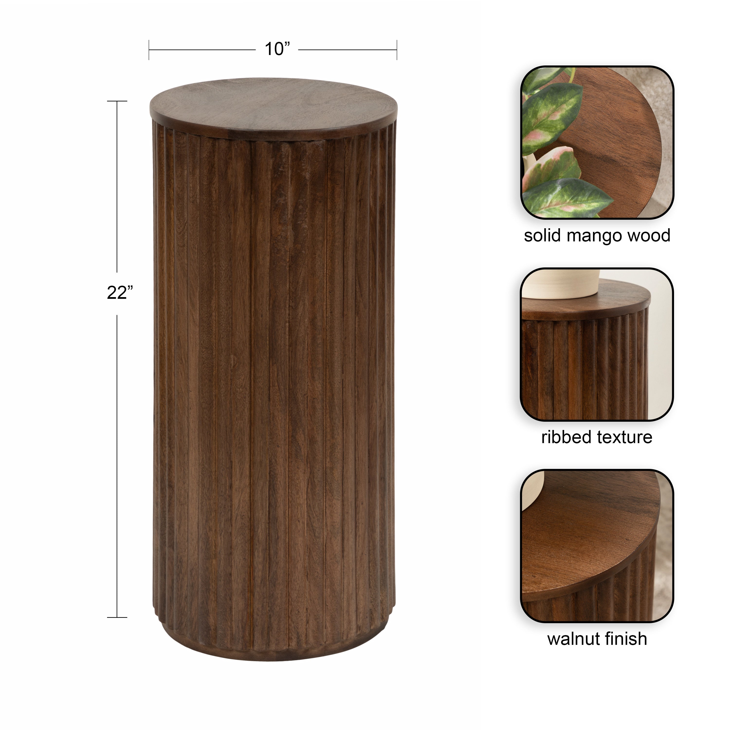 Drink Table Walnut Brown 10x10x22 2