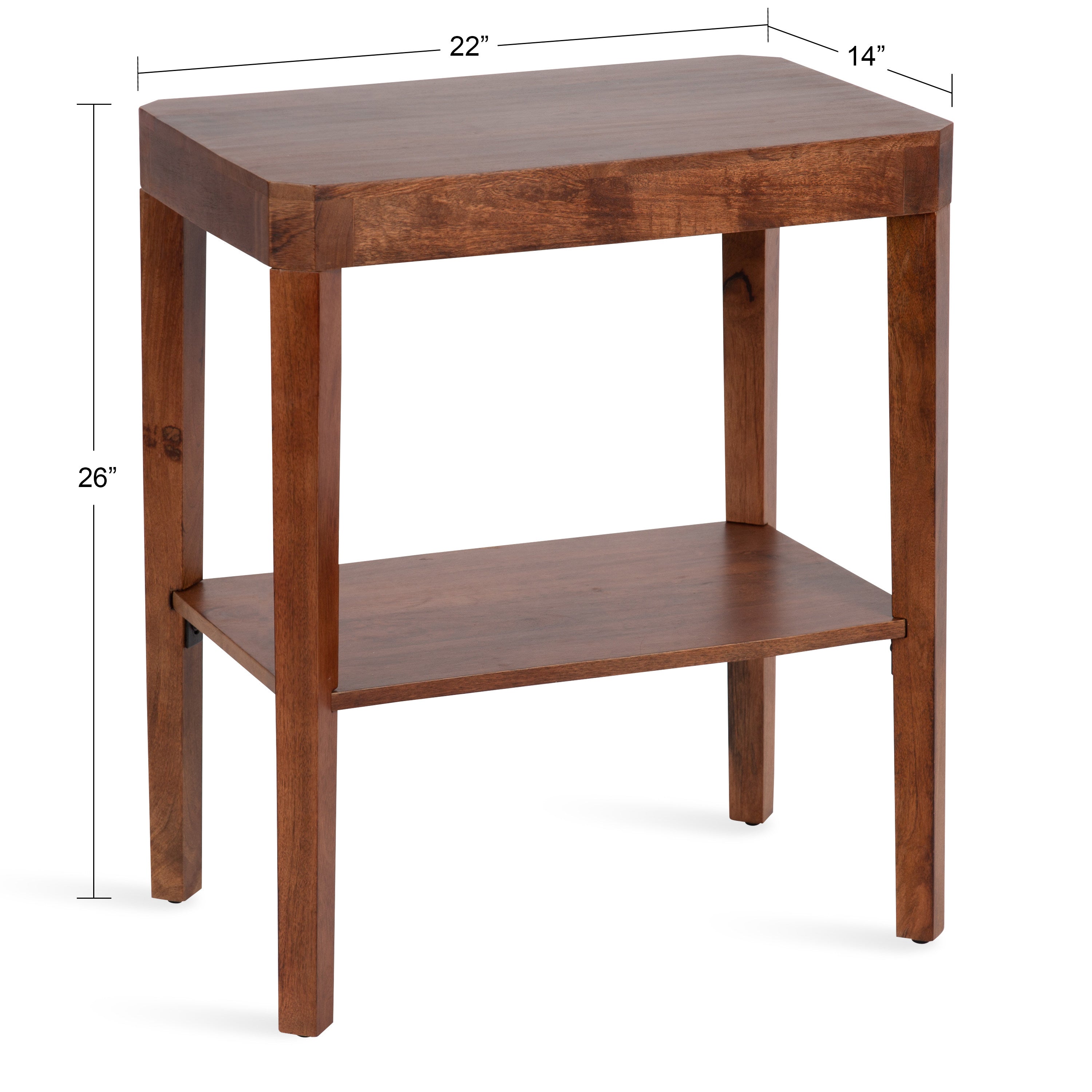 Side Table Walnut Brown 22x14x26 2