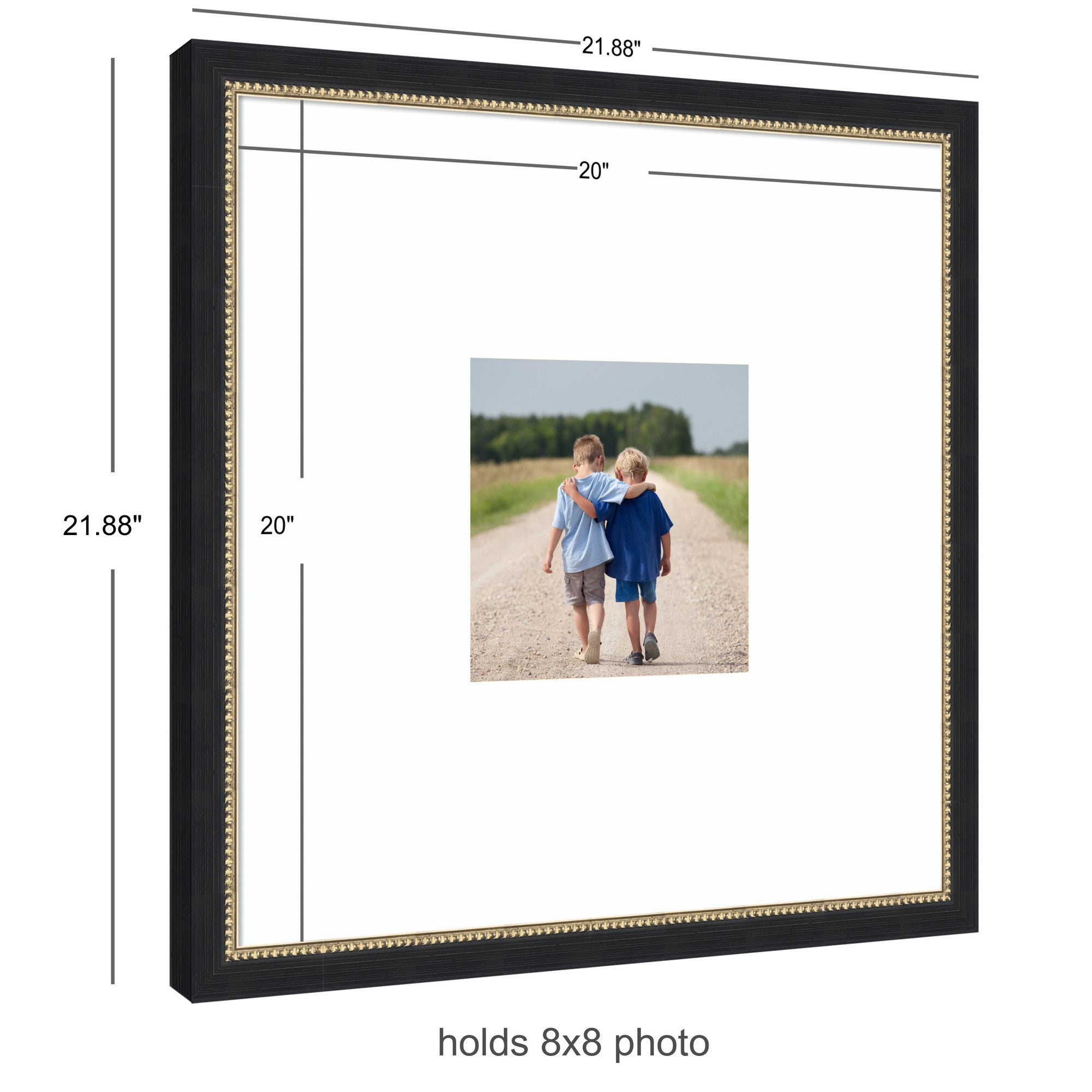 Wall Frame Belmont Black 20x20 matted to 8x8 2