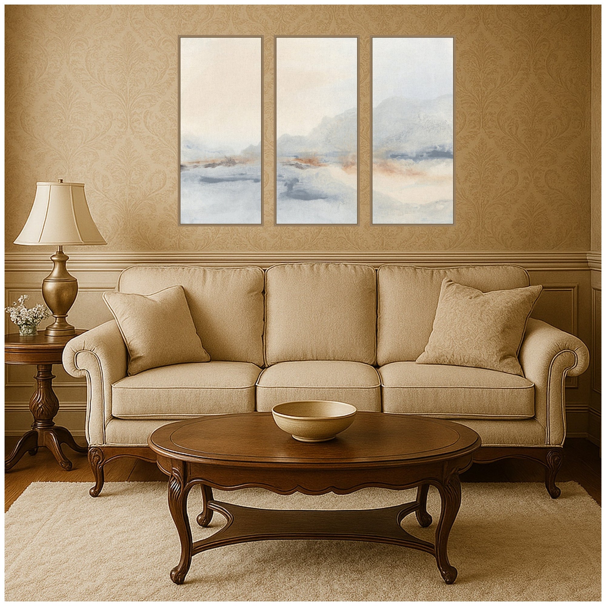 Art Set Sylvie Dark Gold 3 Piece Set 18x40 5