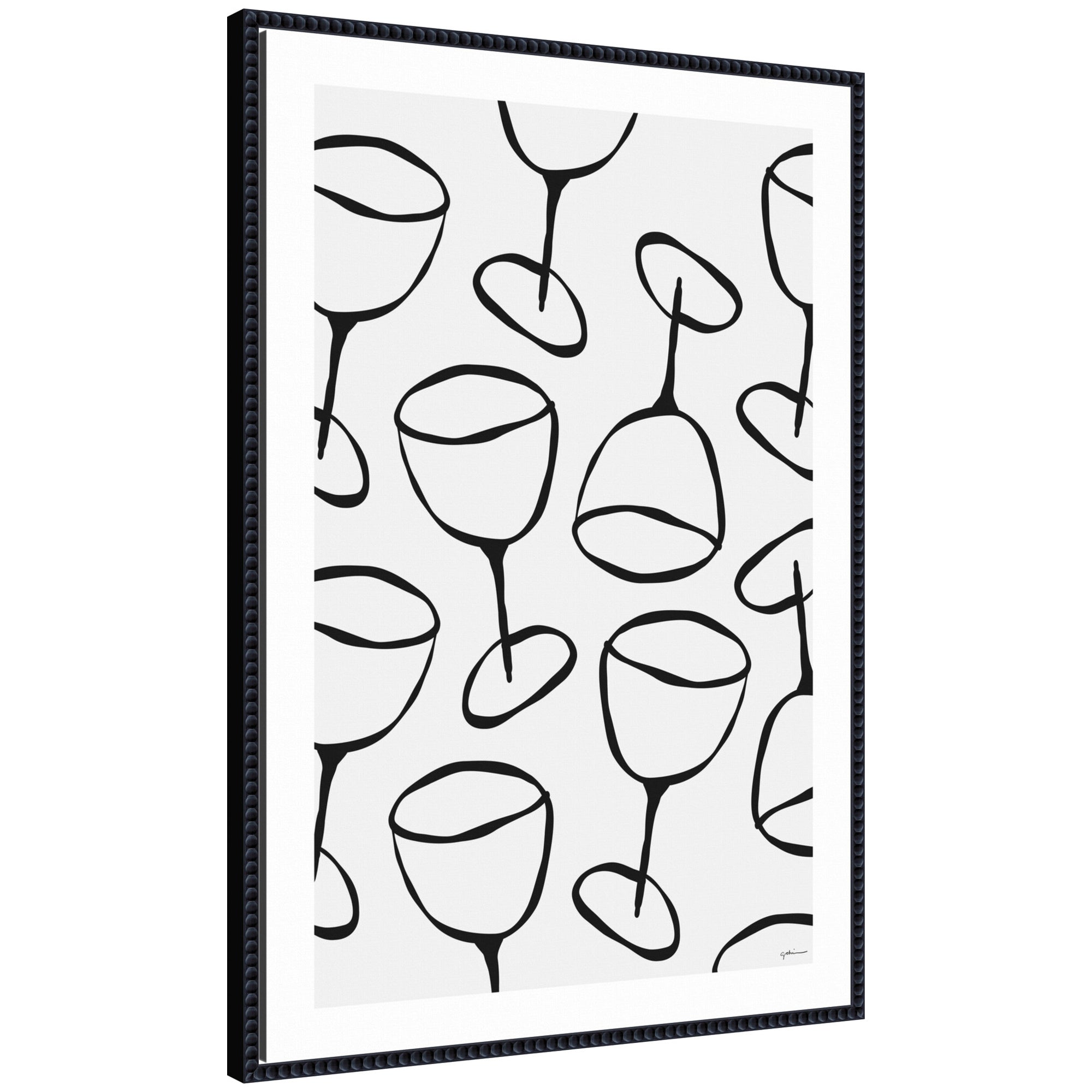 Wine Everywhere by Gabrielly Guedes Framed Canvas Wall Art Print