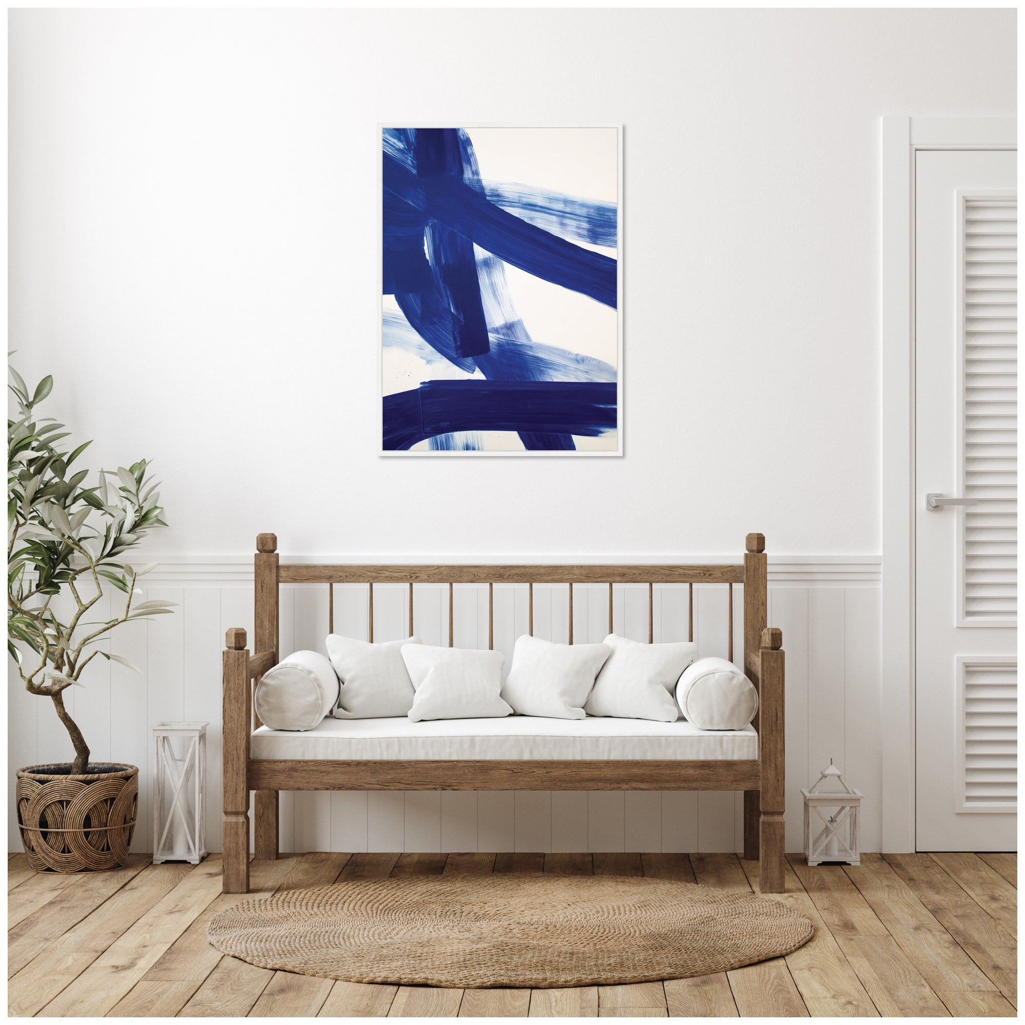 Cobalt Mark No. 1 by Amy Lighthall Framed Canvas Wall Art Print