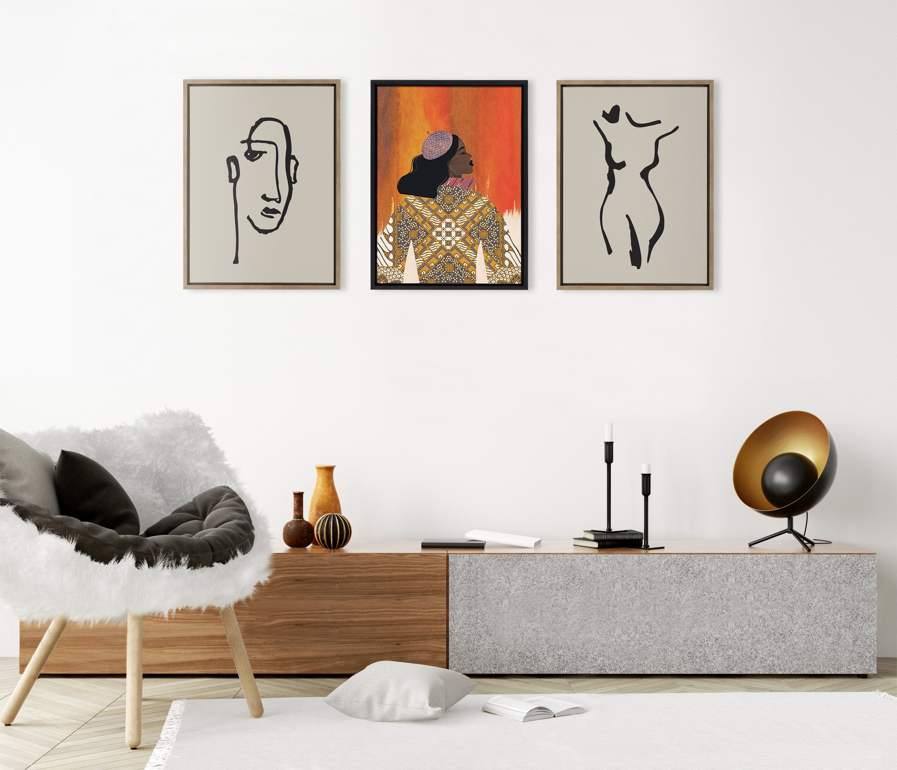 Art Set Sylvie Dark Gold 2 Piece Set 18x24 6
