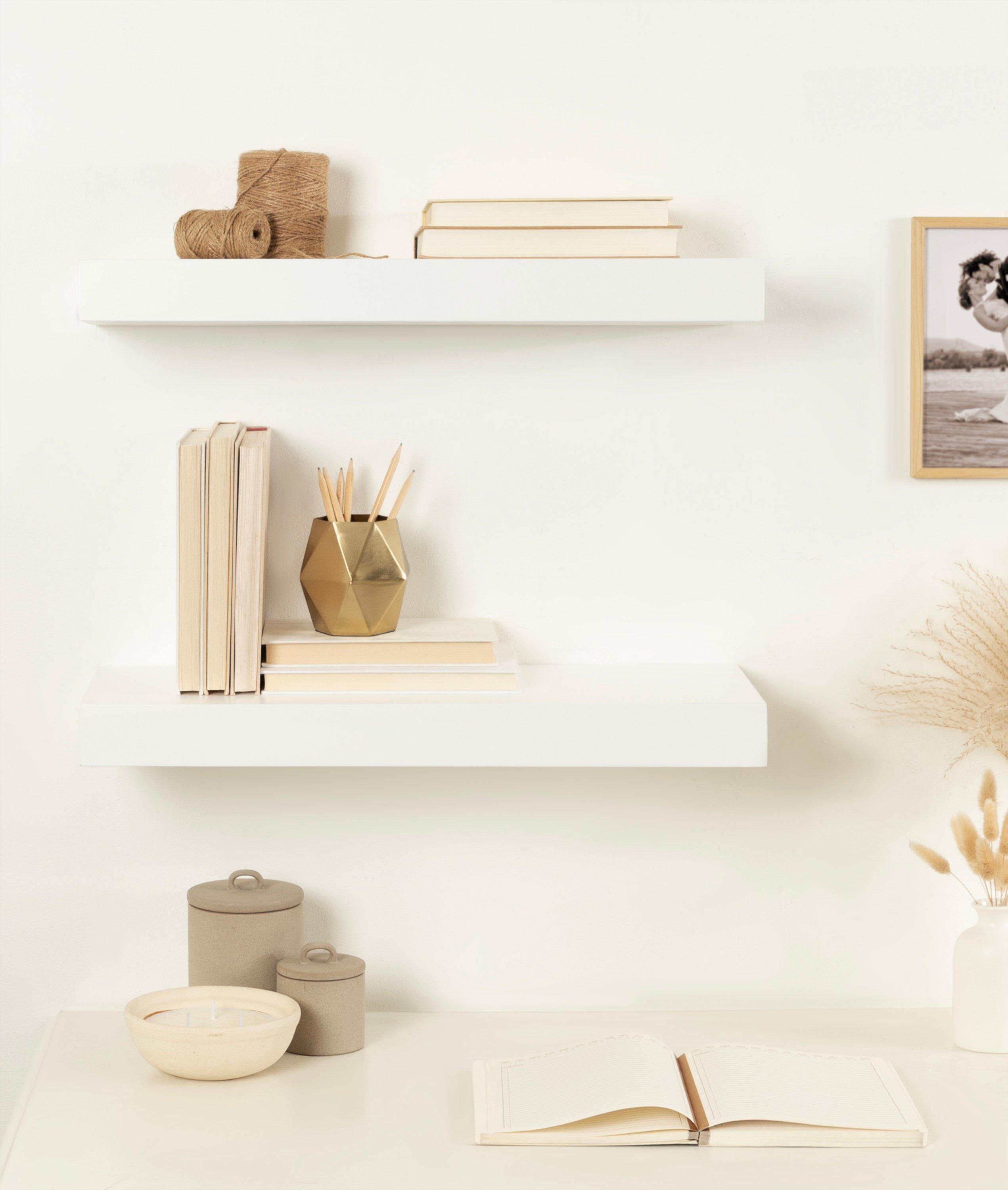 Floating Shelf 2 Piece 24 Inch White 8