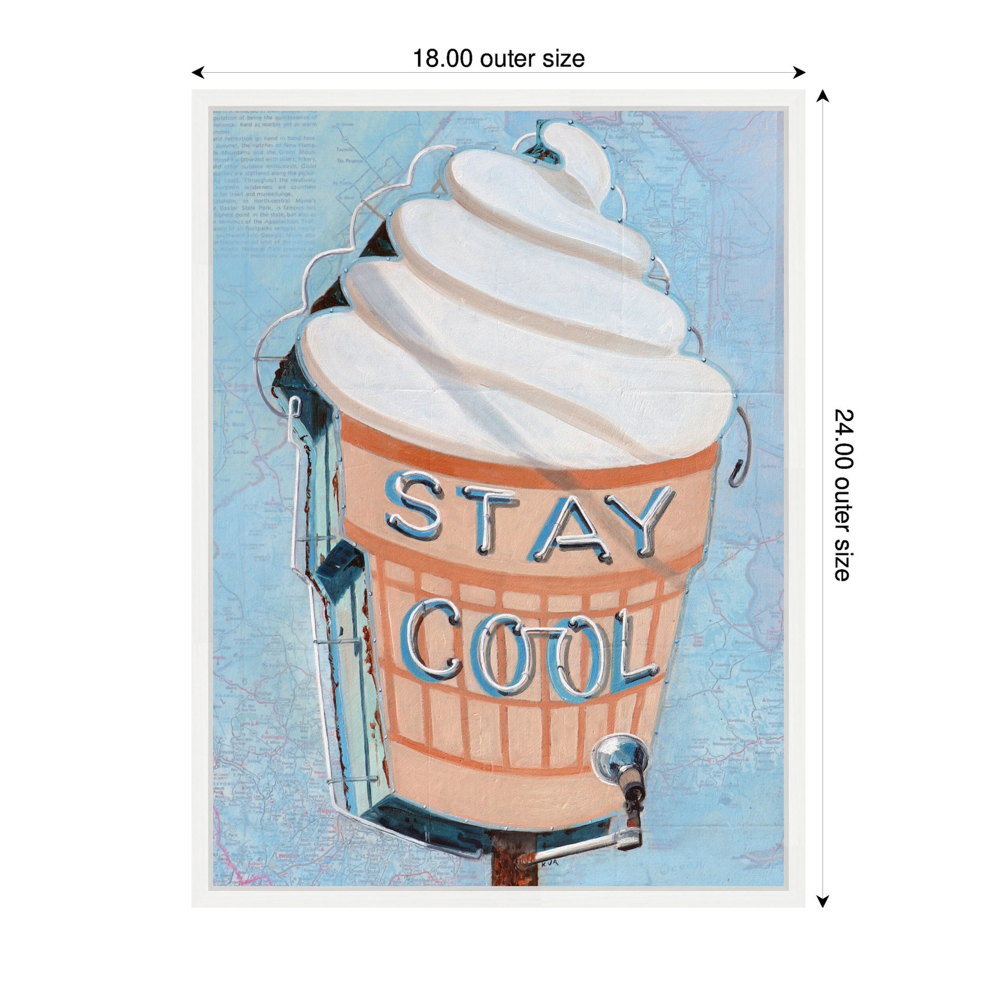 Stay Cool by Krista V. Allenstein Framed Canvas Wall Art Print