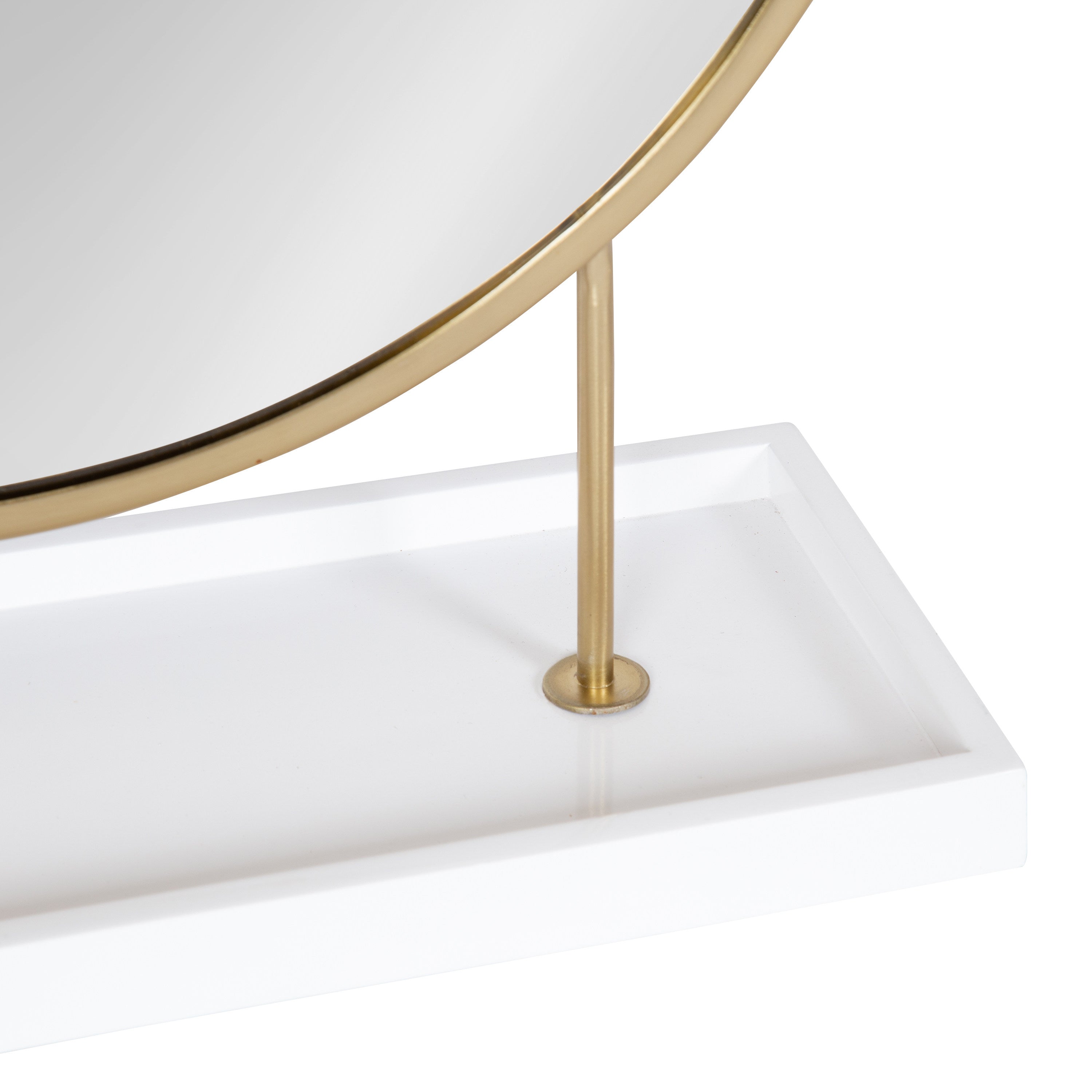 Tabletop Mirror White Gold 18x22 3