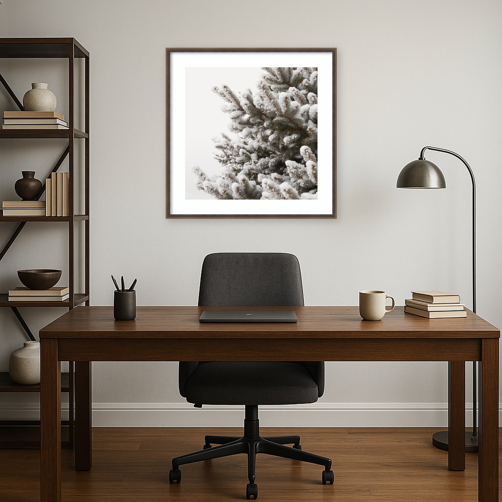 Framed Art Hardwood Wedge Mocha 33x33 6