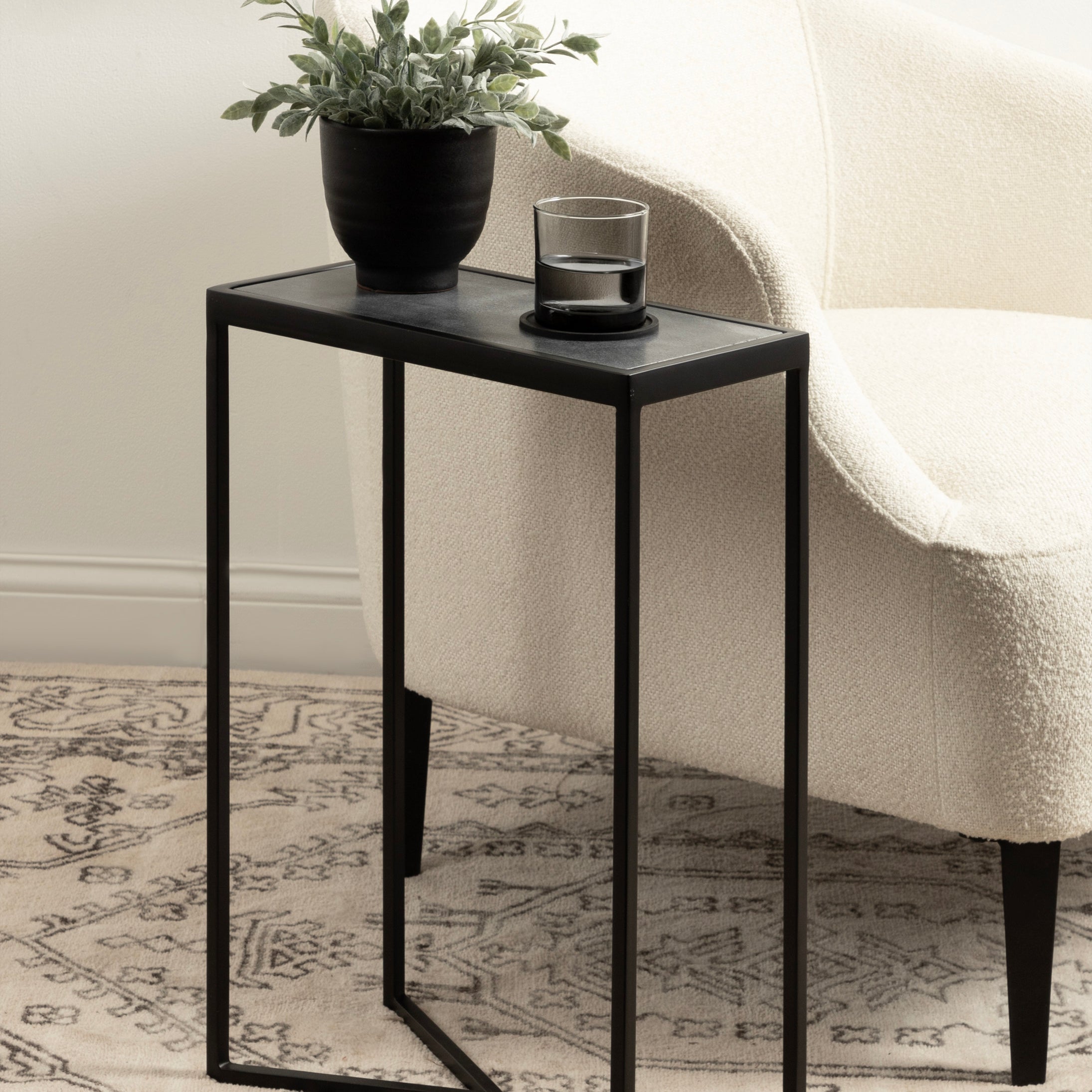 Side Table Black 16x8x24 6