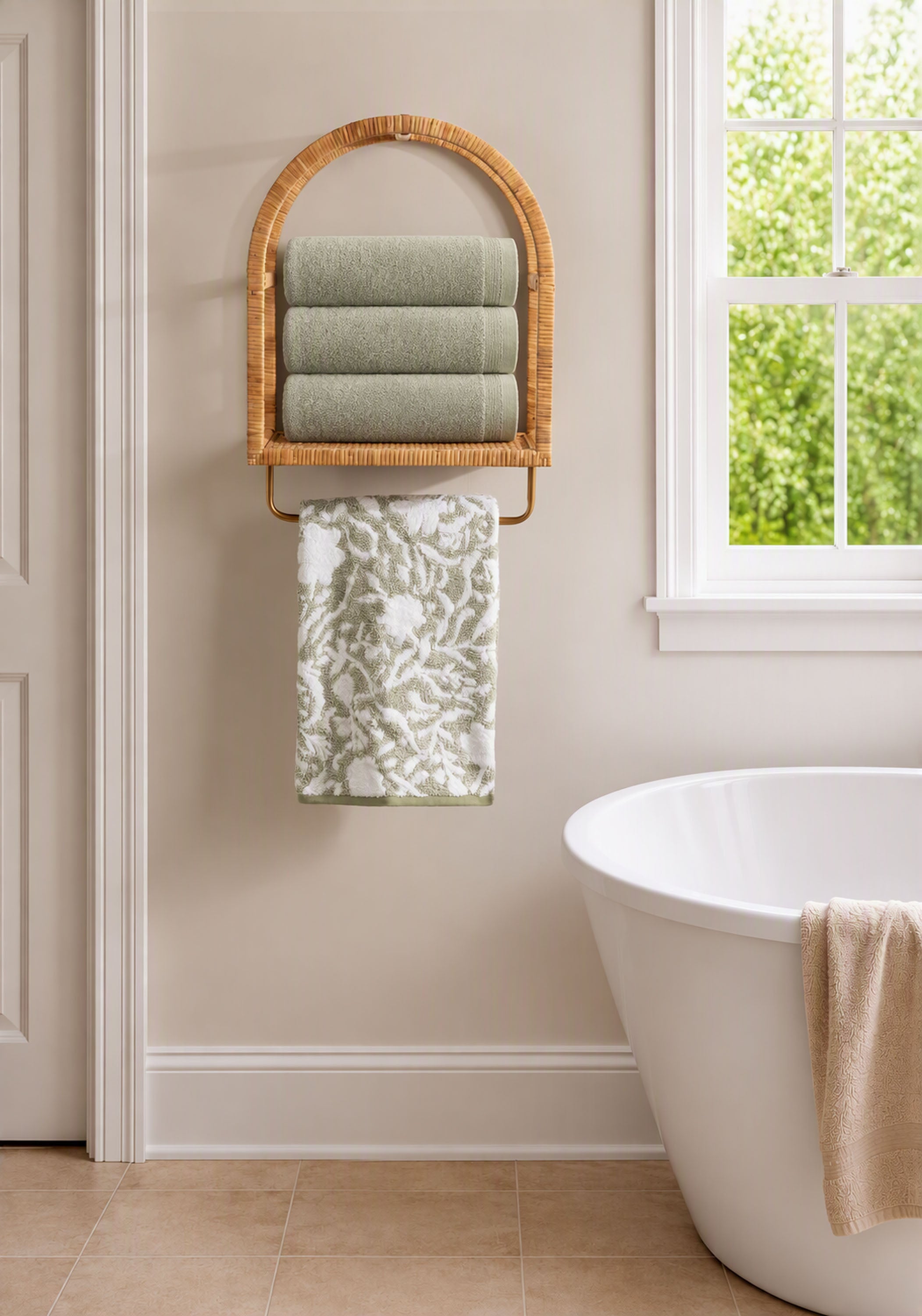 Bathroom Shelf Natural 17x8x22 6