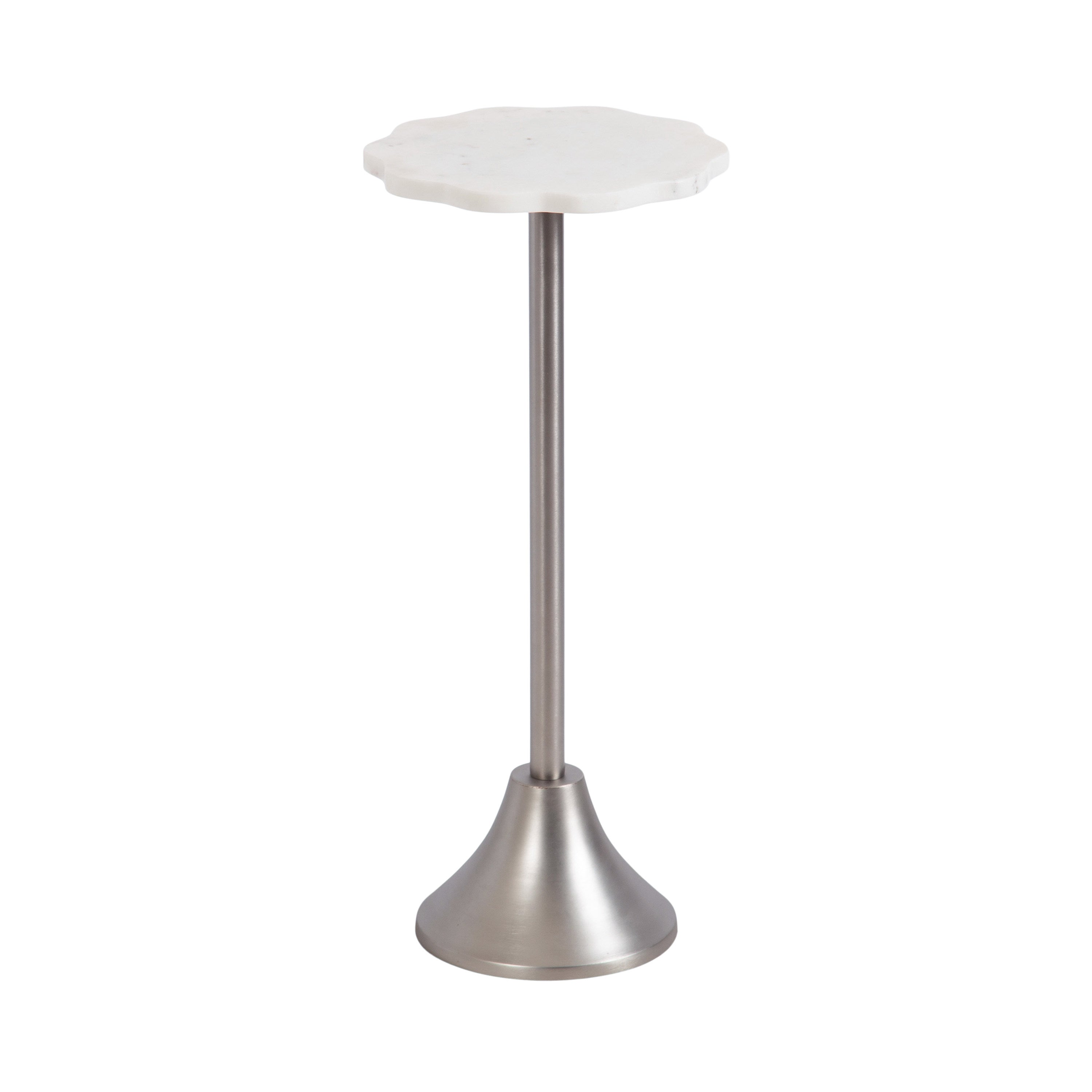 Side Table White Silver 10x10x23 1