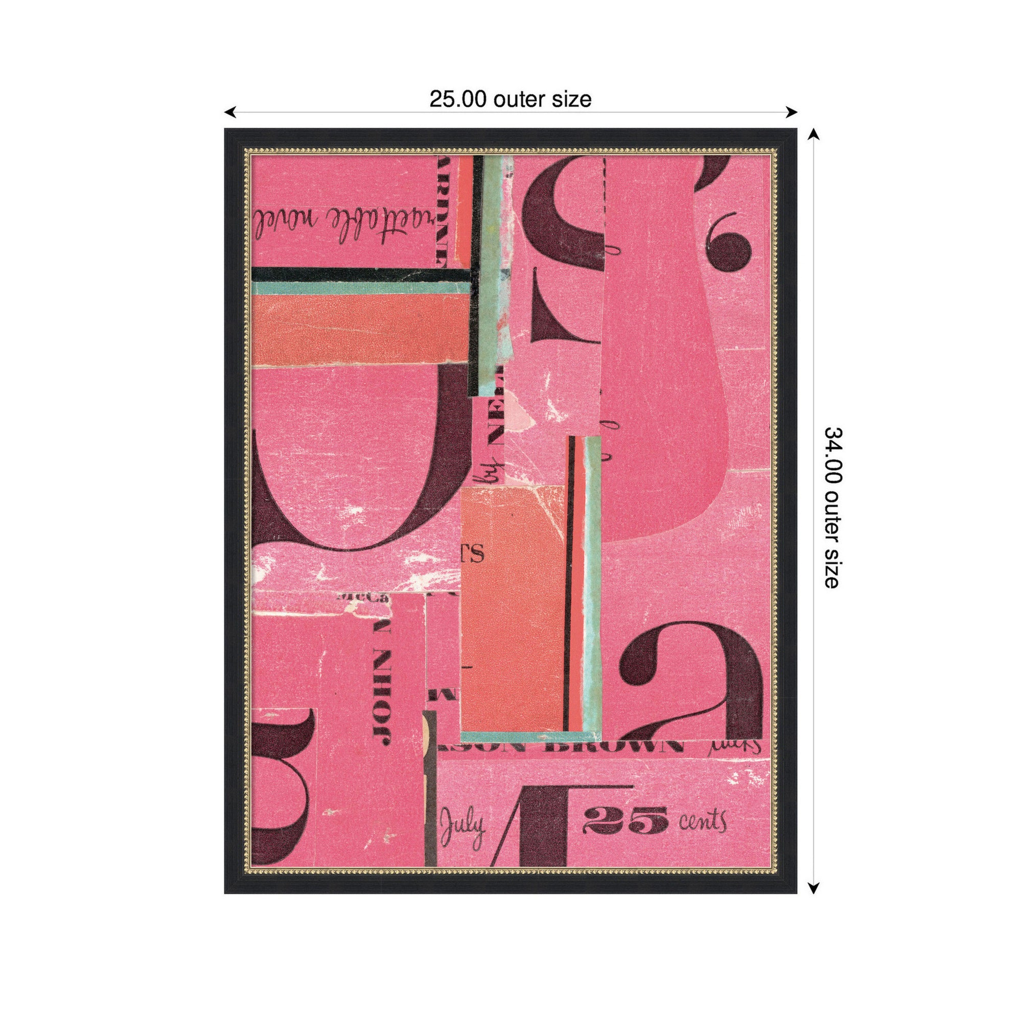 Typography Pink by Felicia Dadak Framed Mounted Canvas Wall Art Print