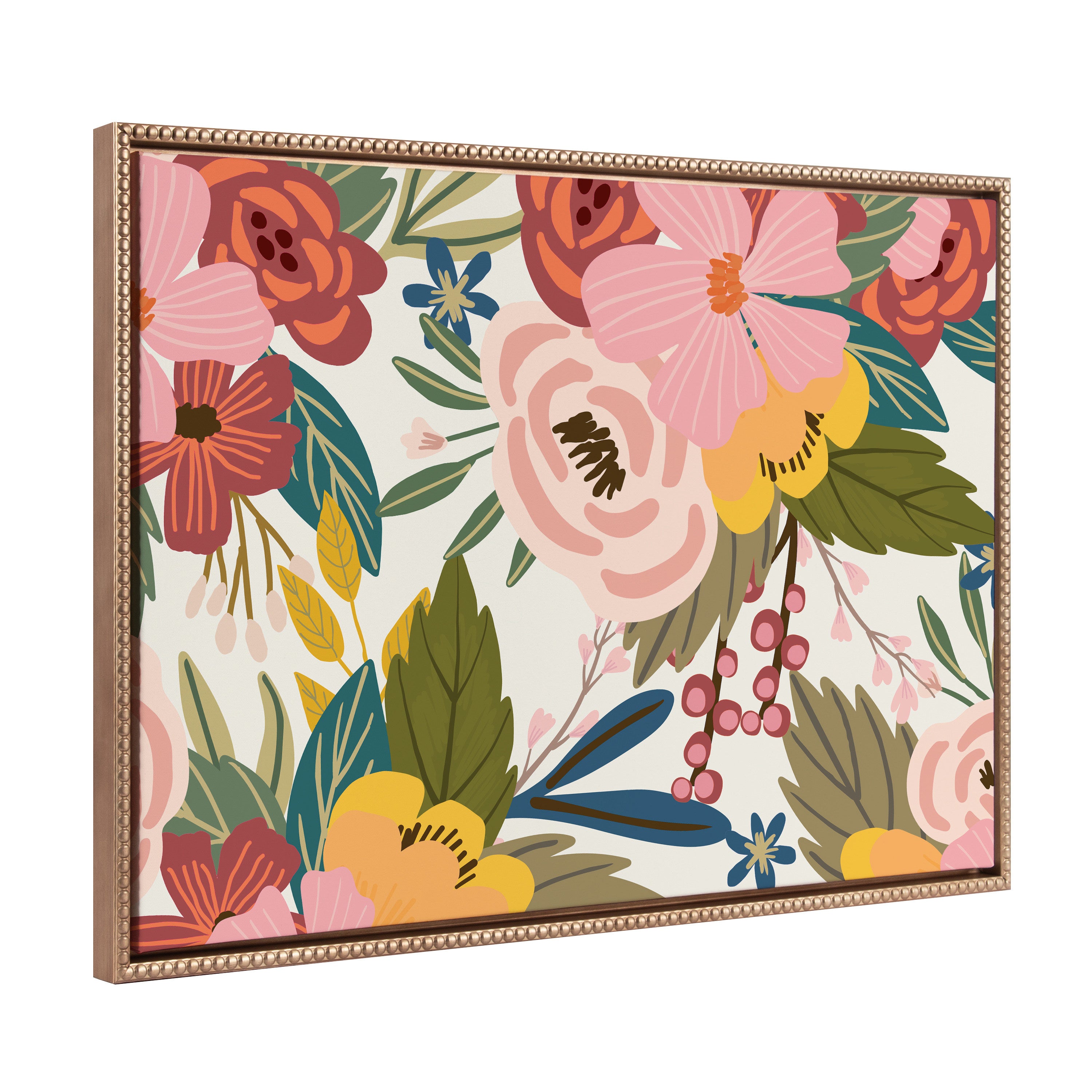 Sylvie Beaded Softly Framed Canvas by Mia Charro