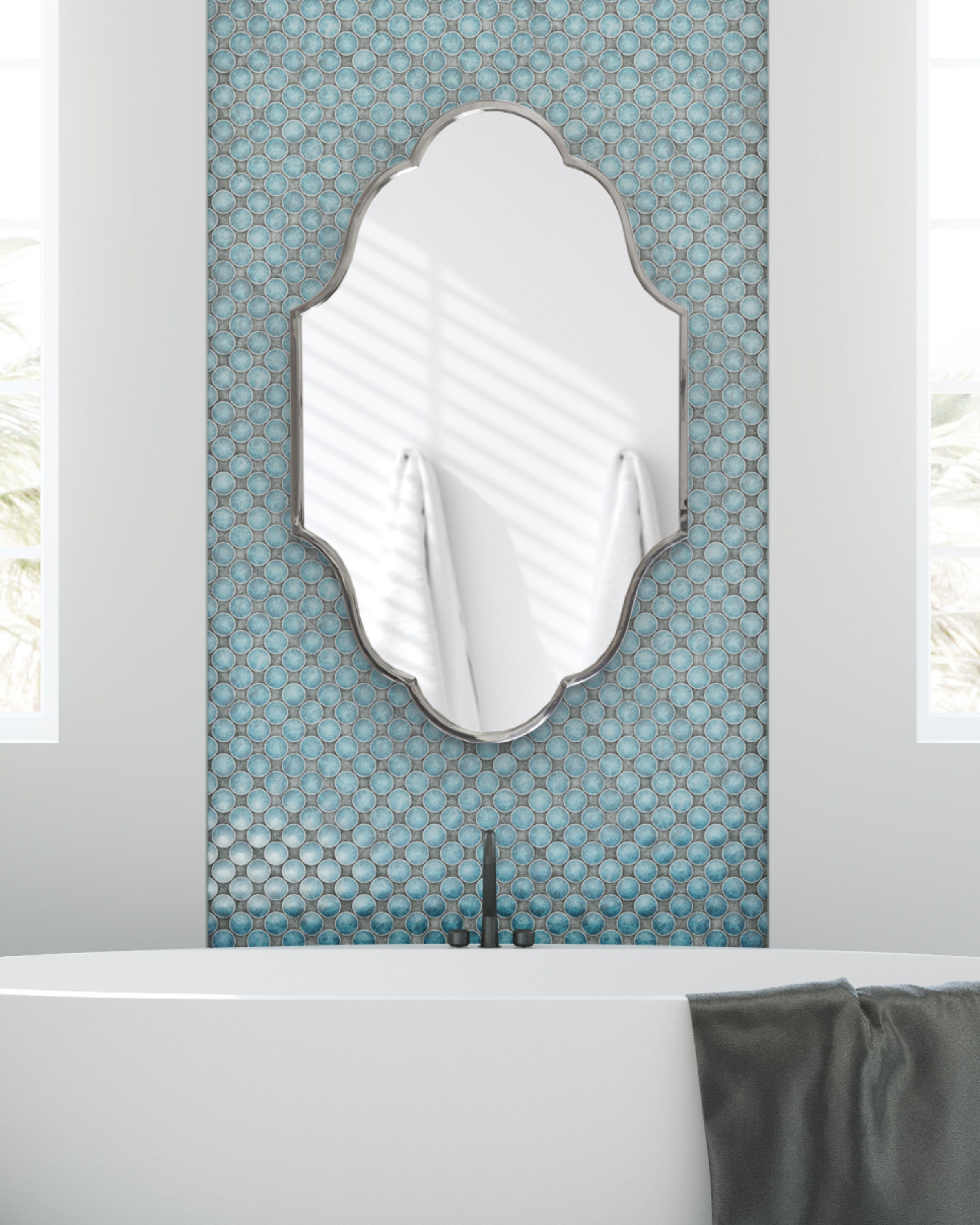 Scallop Mirror Silver 23x37 7