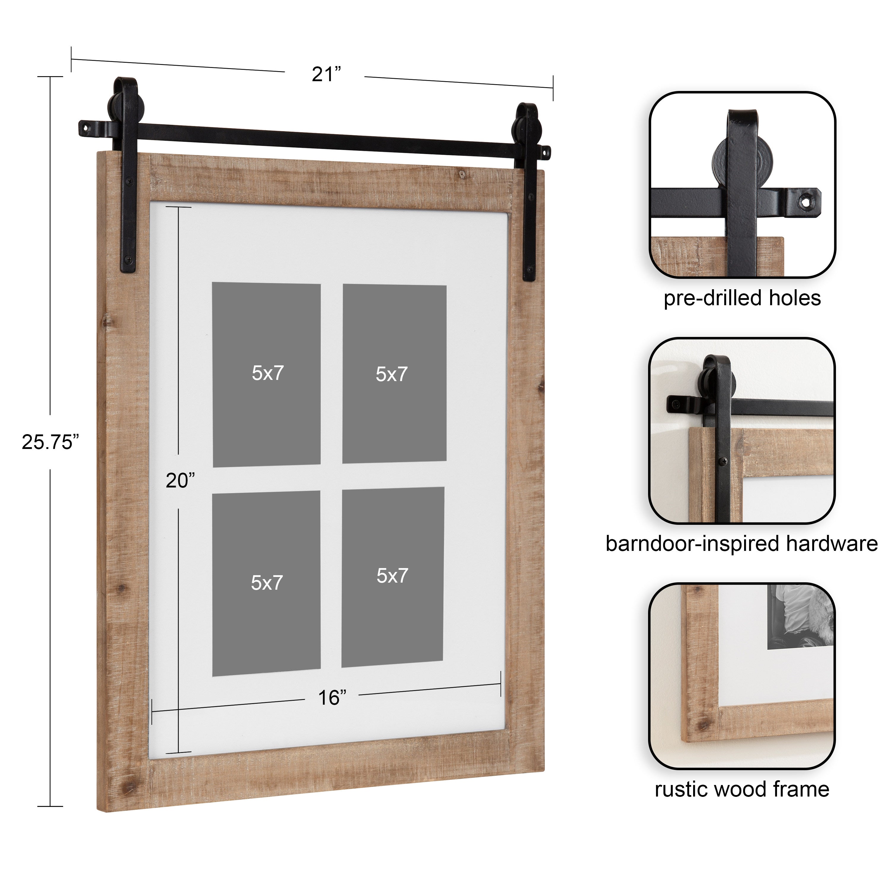 Wall Frame Rustic Brown 16x20 matted to 4op 2