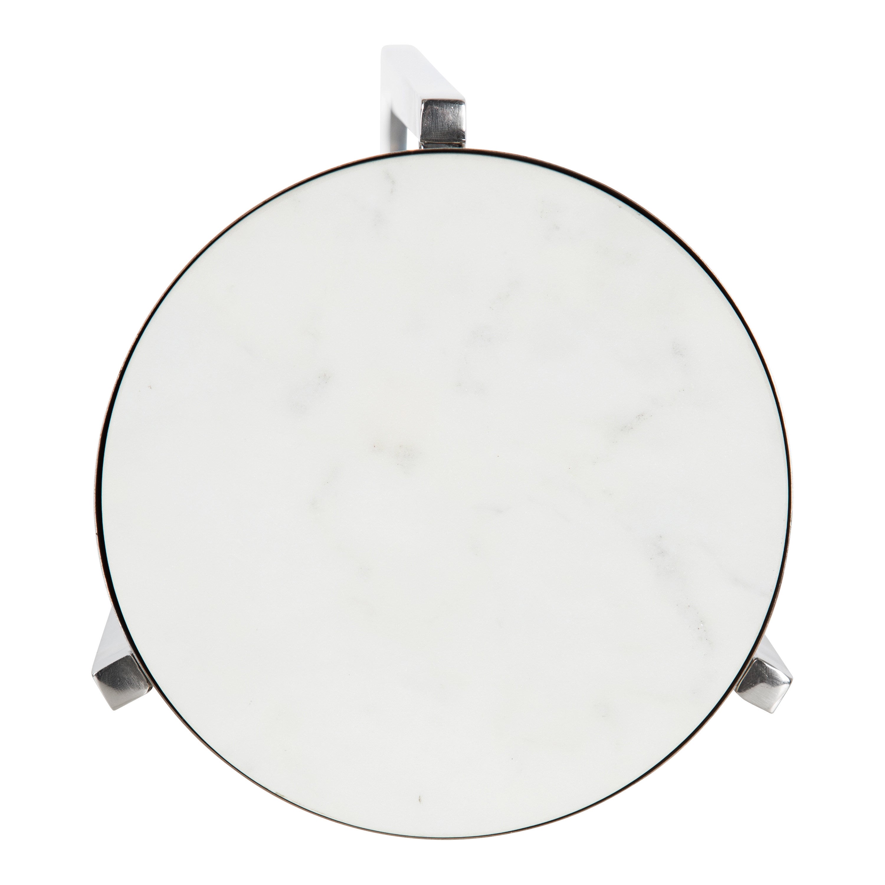 Drink Table White Silver 9x9x23 4